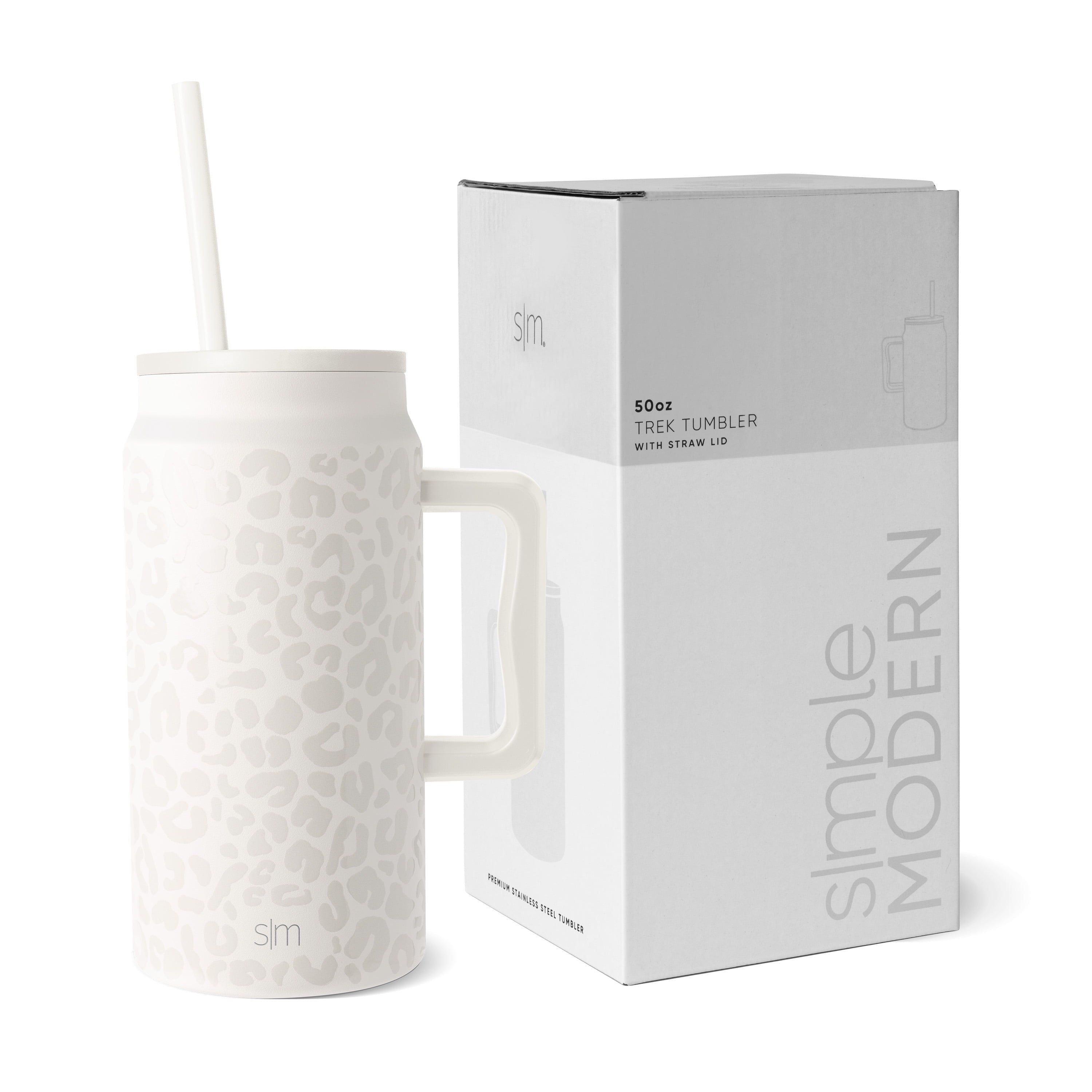 Simple Modern 50 fl oz Insulated Stainless Steel Trek Tumbler with Straw Lid | Almond Birch - Insulated Tumbler