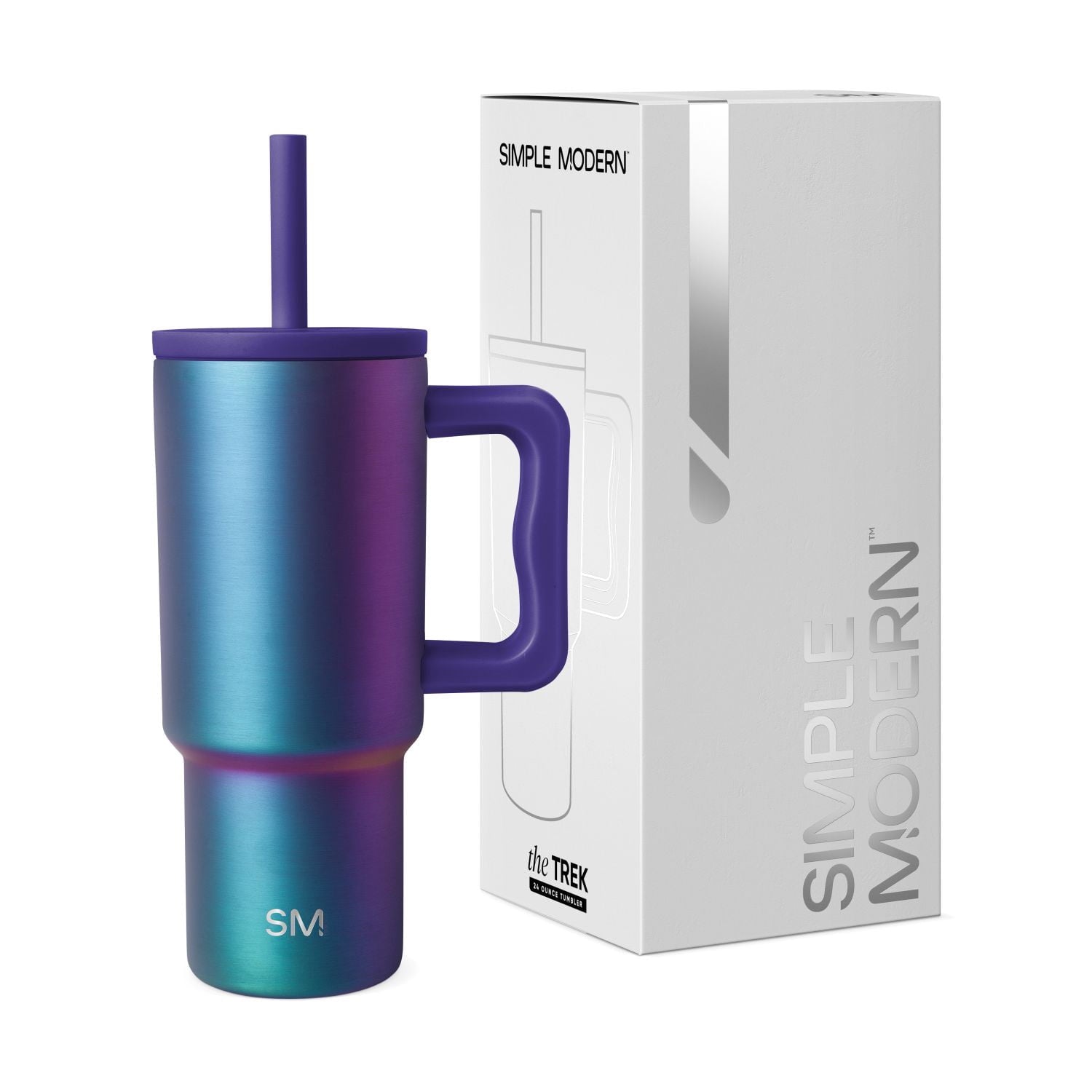 Simple Modern 24oz Trek Tumbler with handle and Silicone Straw Lid | Asteroid - Tumbler