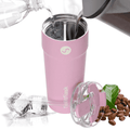 Splitflask 2-in-1 Hot & Cold Insulated Tumbler, 30oz Stainless Steel, Leak-Proof, BPA-Free, Dual Chamber, Travel Mug, Fits Cup Holder (Elle Pink)