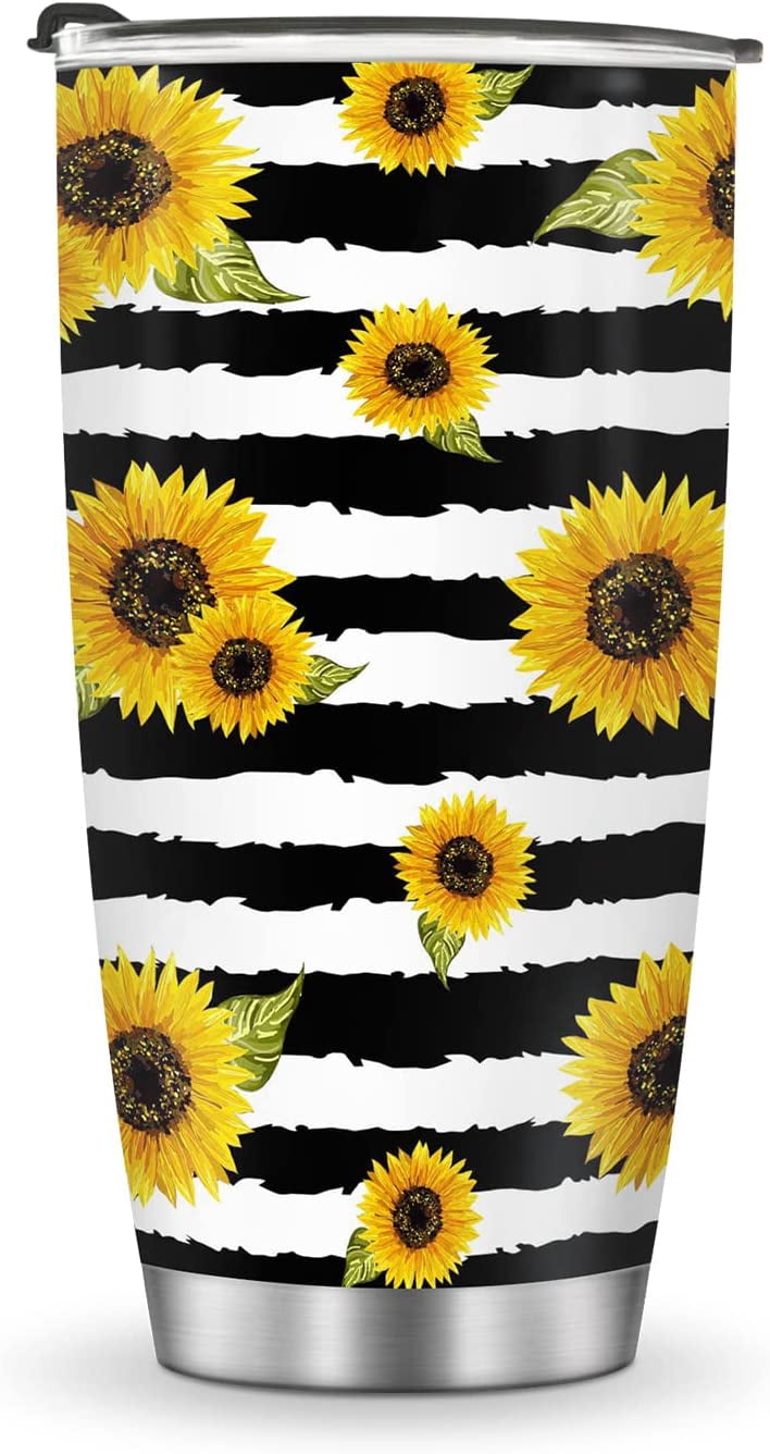 Sunflower Tumbler Gifts for Women Birthday Gift for Mom, Friend, Girls, 20oz thermos Travel Cup insulated Coffee for Christmas Mother''s Day, Valentine - Insulated Tumbler