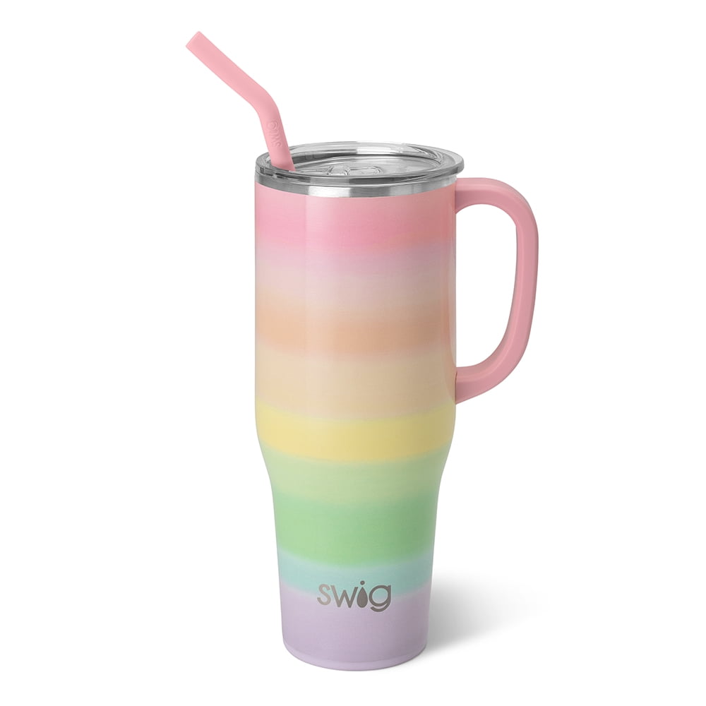 Swig Life 40oz Mega Mug | Insulated Stainless Steel Tumbler with Handle | Oh Happy Day - Insulated Tumbler