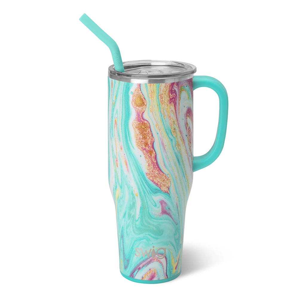 Swig Life 40oz Mega Mug | Insulated Stainless Steel Tumbler with Handle | Over The Rainbow - Insulated Tumbler
