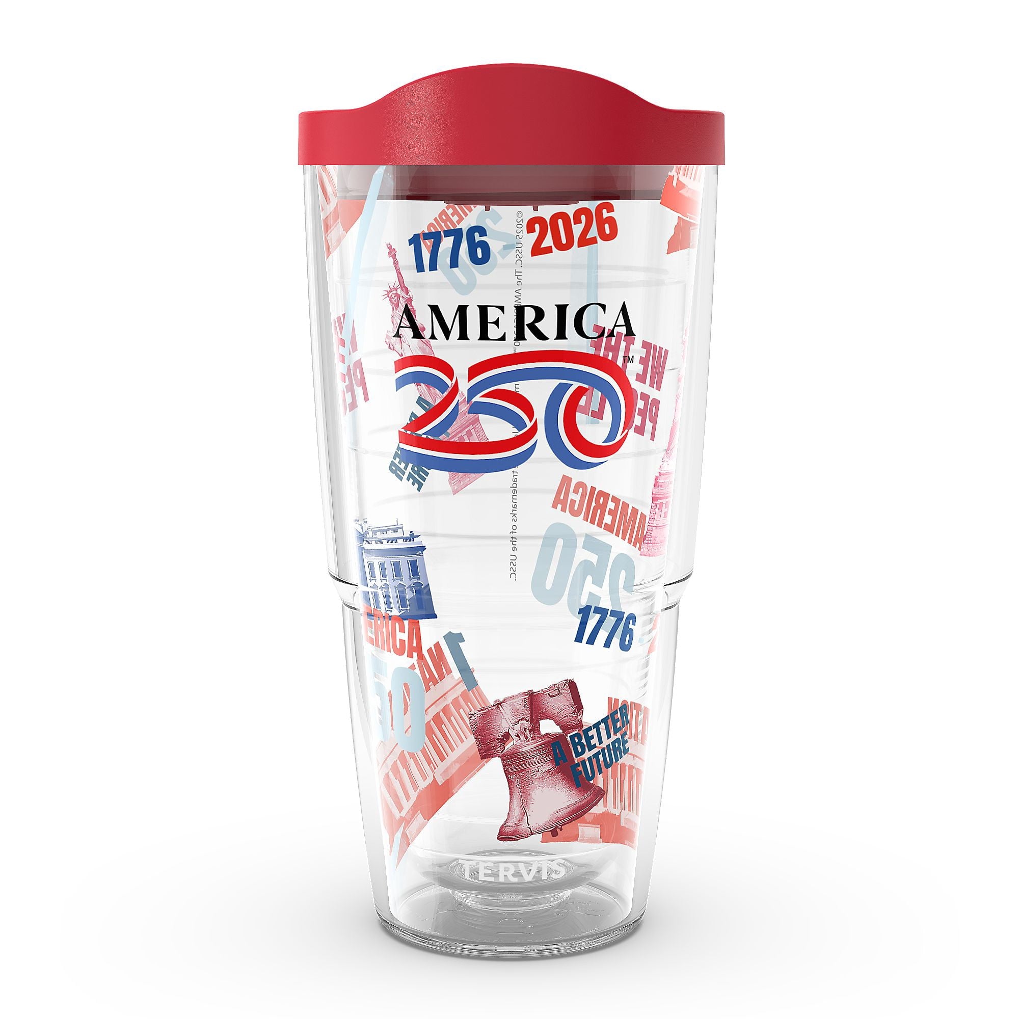 Tervis America250 - All Over Double Walled Insulated Tumbler Travel Cup Keeps Drinks Cold & Hot, 24OZ