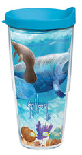 Tervis Guy Harvey - Manatee Made in USA Double Walled  Insulated Tumbler Travel Cup Keeps Drinks Cold & Hot, 24oz, Classic