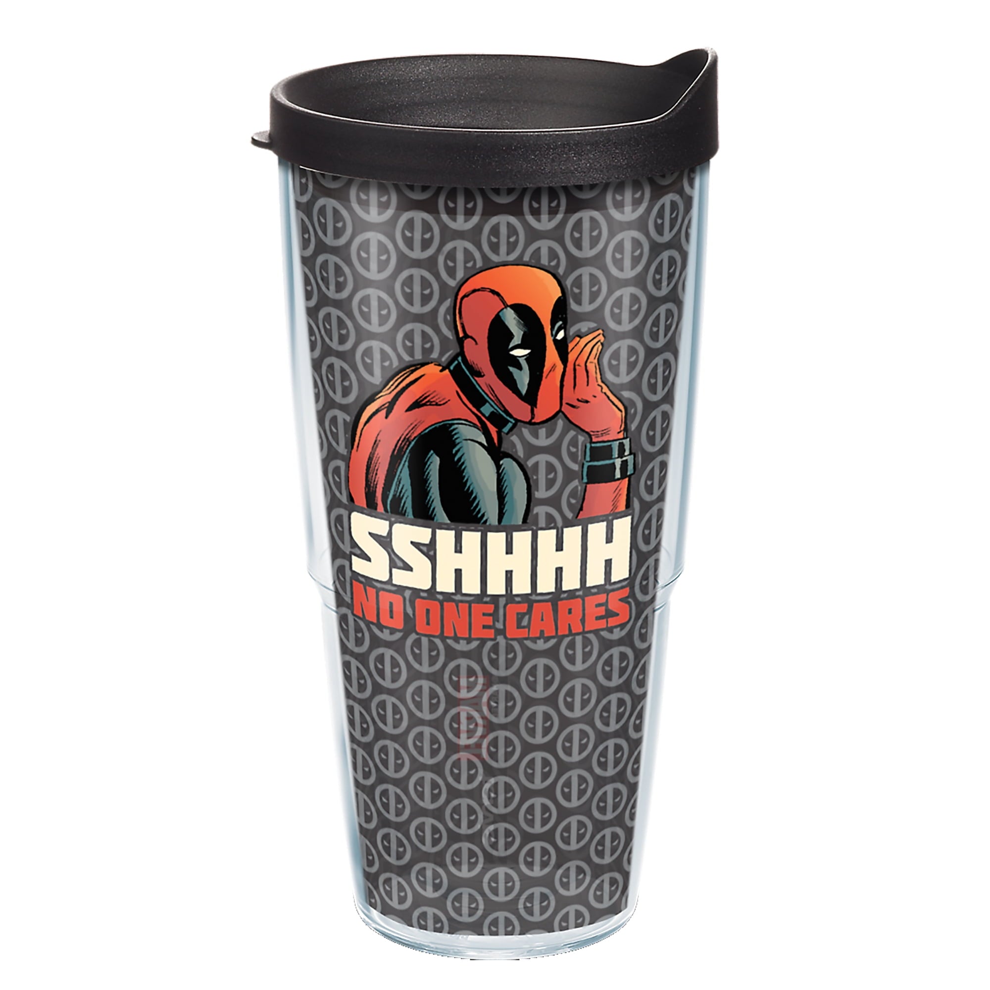 Tervis Marvel Deadpool Shhh No One Cares Made in USA Double Walled  Insulated Tumbler Travel Cup Keeps Drinks Cold & Hot, 24oz, Classic