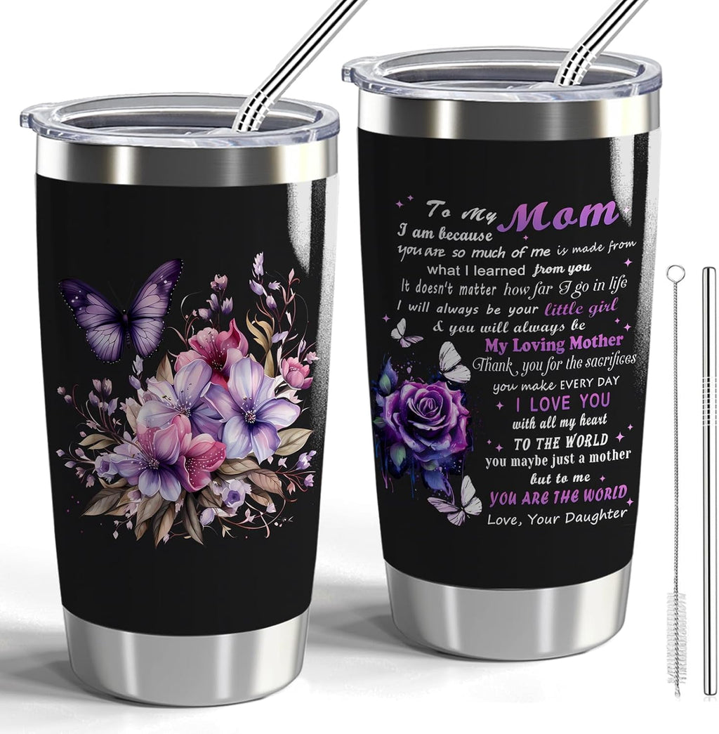 40oz Sunflower Tumbler with Handle and Straw, Shiny Stainless Steel Insulated Cup with Lid and Straw, Travel Coffee Mug Water Bottle, Birthday Mothers Day Gifts for Women Men Flowers Lovers - Insulated Tumbler