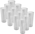 TrueCraftware- Set of 12 Pebbled Tumbler/Drinking Cups 16-Ounce Clear Color- Reusable Premium Water Iced Tea Glasses Stackable Dishwasher Safe Break-Resistant for Home and Restaurants