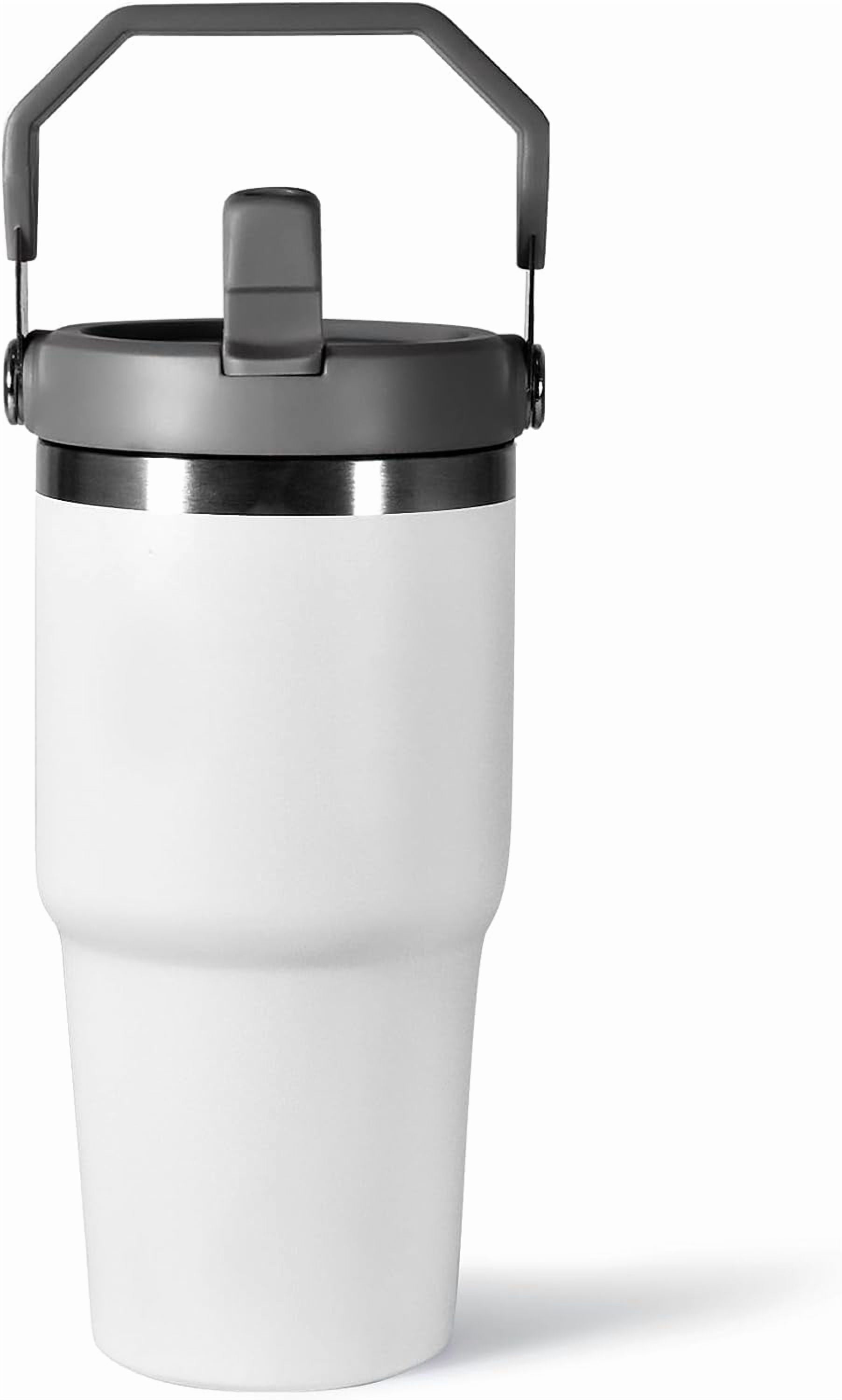 WarmH 20 oz Tumbler with Handle,Insulated Tumbler with Lid and Flip Straw Leak Proof Double Wall Stainless Steel Vacuum Travel Coffee Mug Insulated Water Bottle Thermal Cup, Cupholder Friendly, Black - Insulated Tumbler