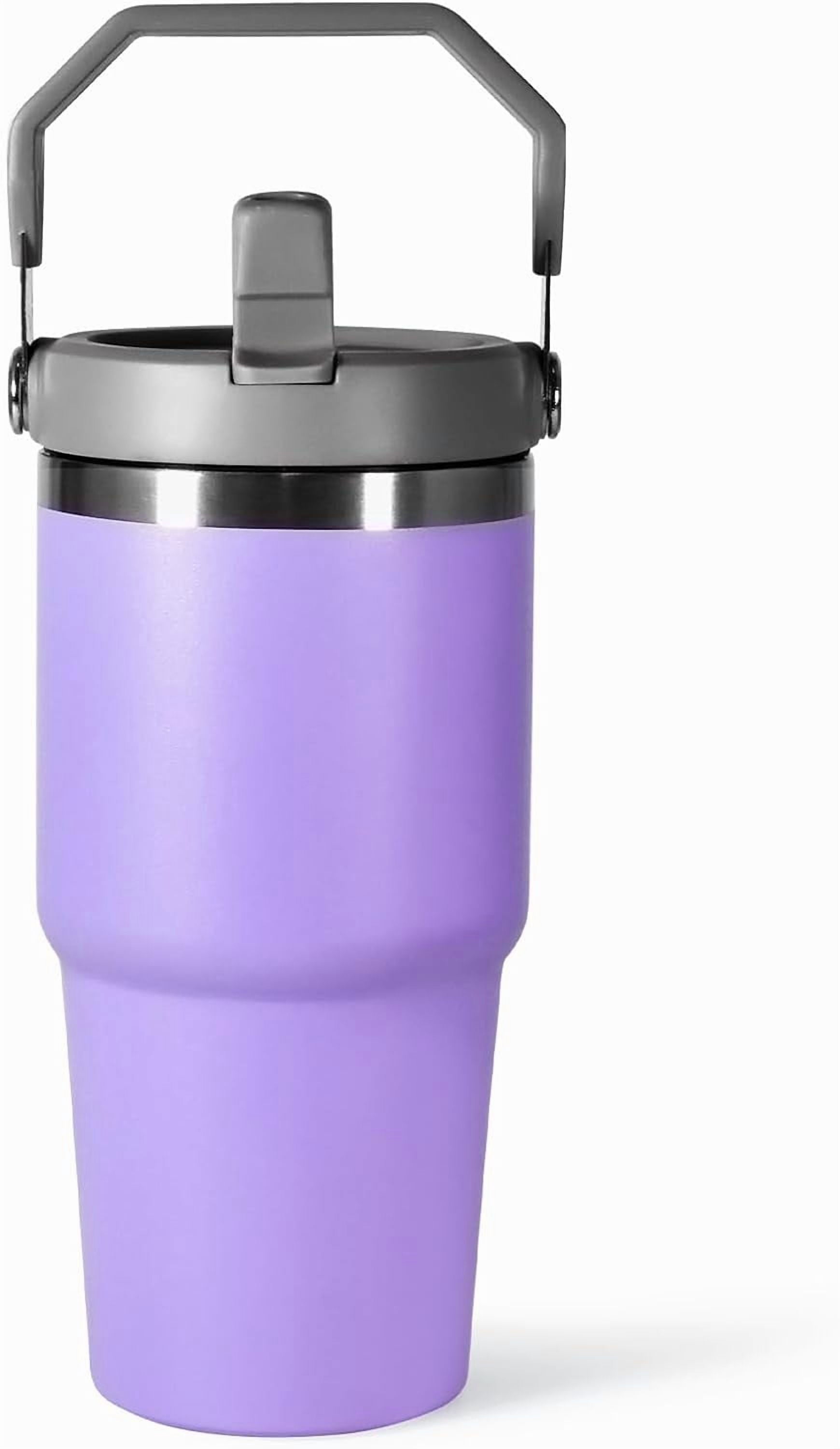 WarmH 20 oz Tumbler with Handle,Insulated Tumbler with Lid and Flip Straw Leak Proof Double Wall Stainless Steel Vacuum Travel Coffee Mug Insulated Water Bottle Thermal Cup, Cupholder Friendly, Black - Insulated Tumbler
