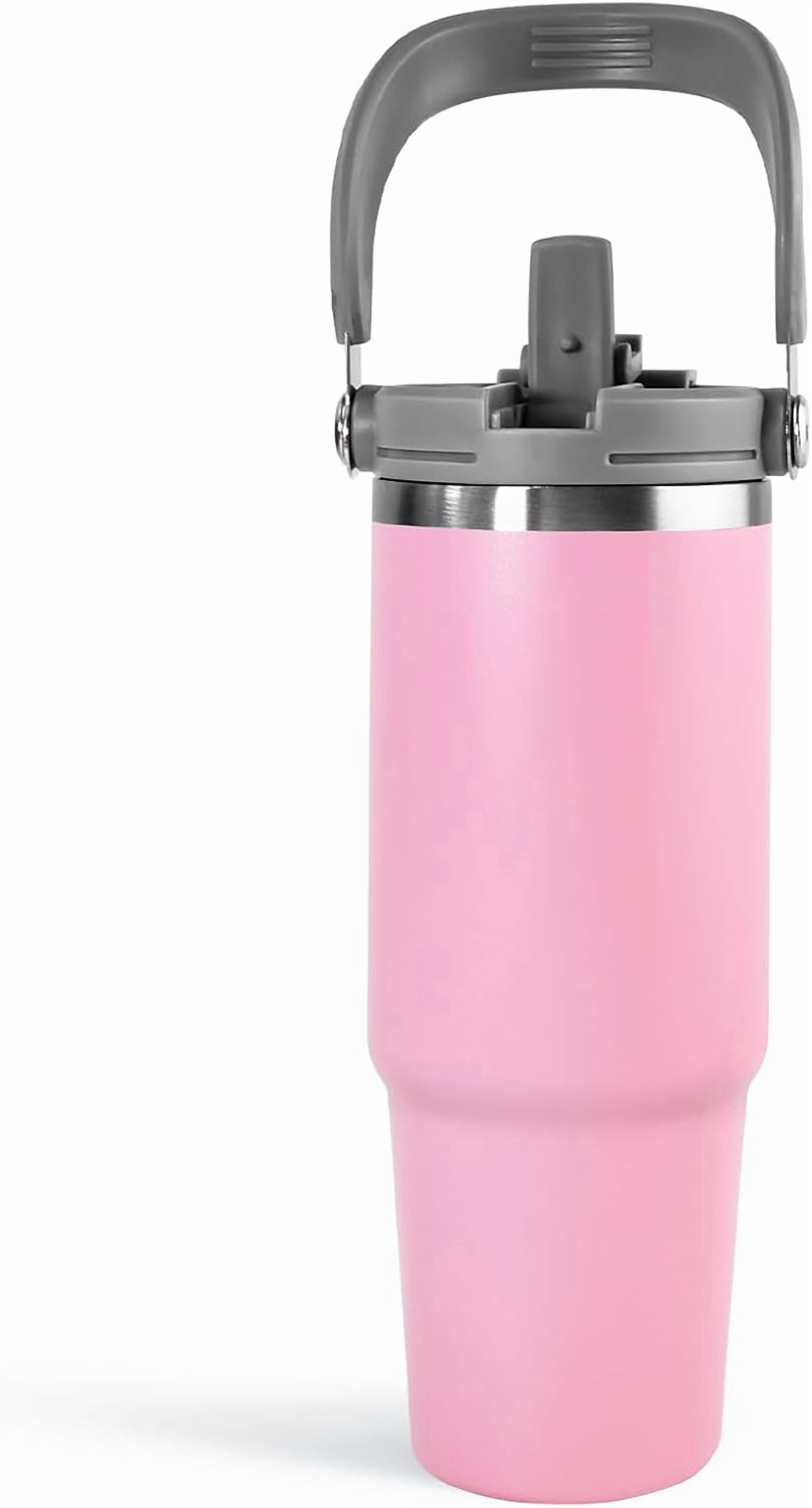 WarmH 20 oz Tumbler with Handle,Insulated Tumbler with Lid and Flip Straw Leak Proof Double Wall Stainless Steel Vacuum Travel Coffee Mug Insulated Water Bottle Thermal Cup, Cupholder Friendly, Black - Insulated Tumbler