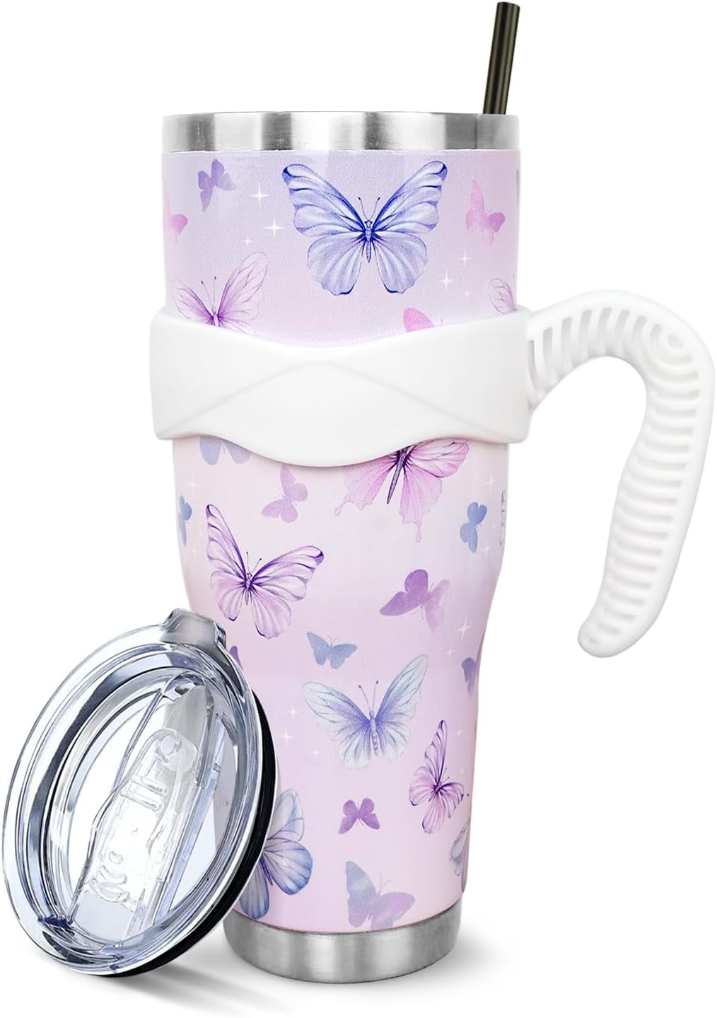 Gothic 40 Oz Tumbler with Handle and Straw,Halloween Gifts,Goth Black Large Stainless Steel Vacuum Insulated Tumbler Travel Iced Coffee Mug Cup Water Bottle, Witchy Goth Gifts Decor Accessories Stuff - Tumbler