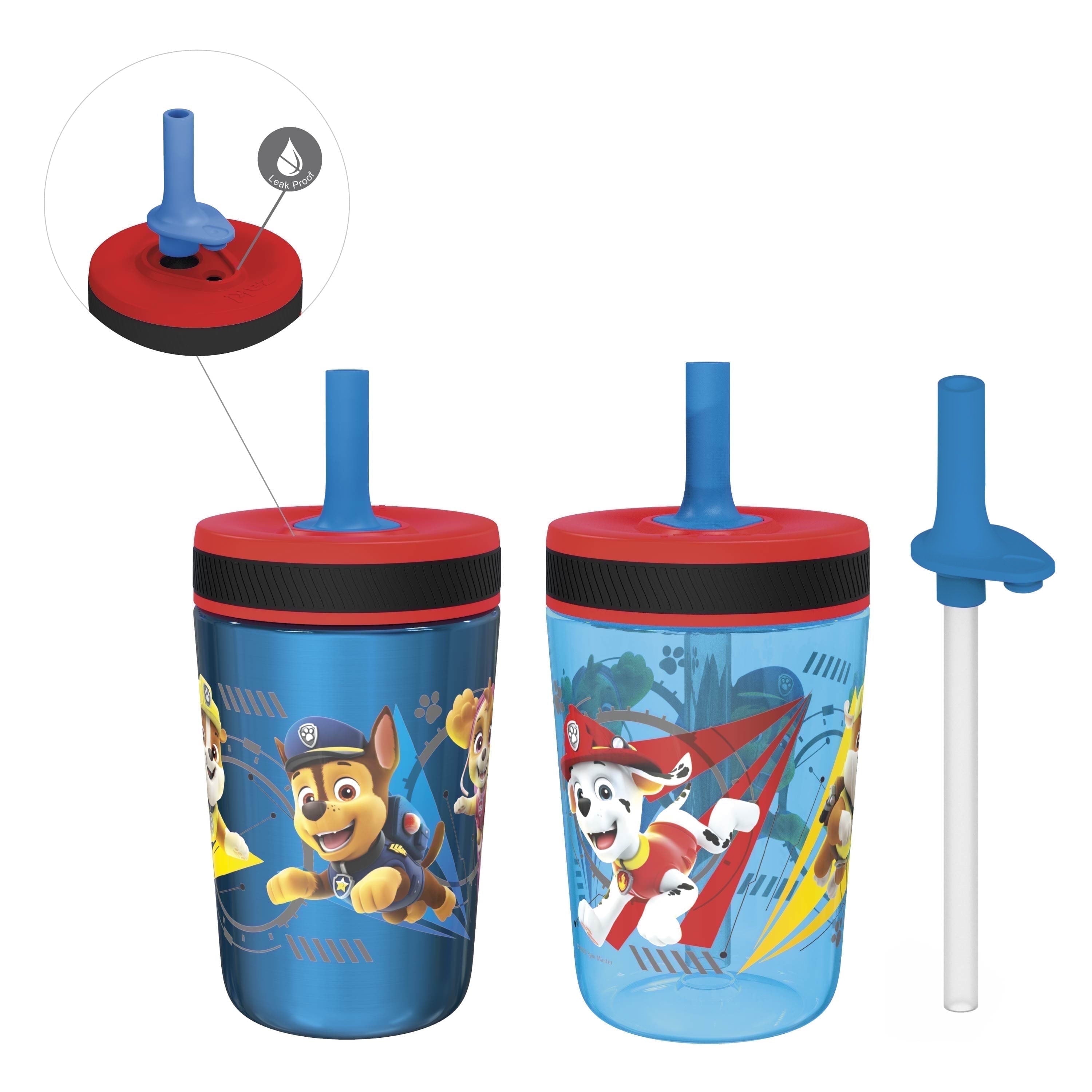 Zak Designs 12oz and 15oz 2-Pack Straw Tumbler Stainless Steel and Plastic with Additional Straw Leakproof and Perfect for Kids, Bluey - Tumbler
