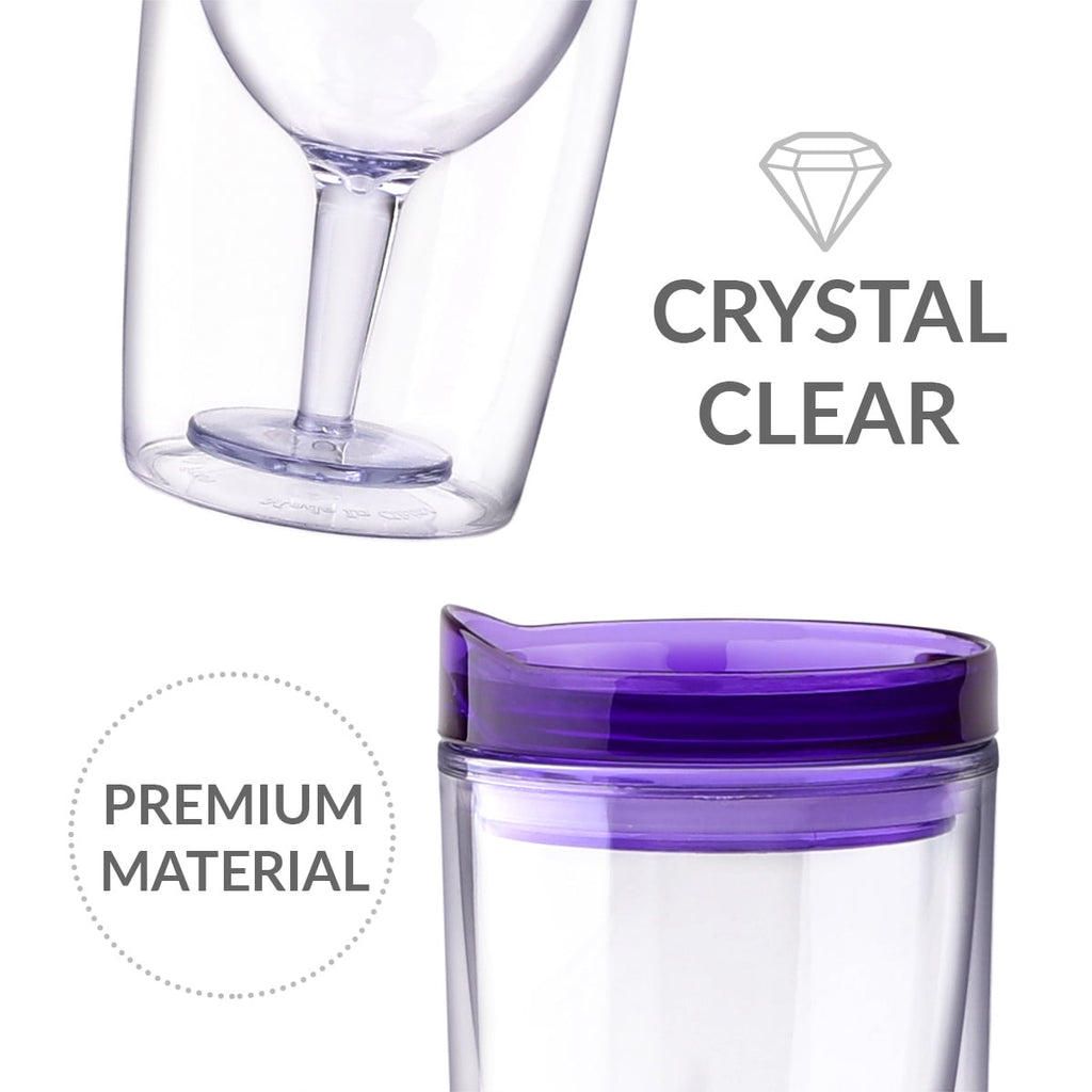 Cupture Insulated Wine Tumbler Cup With Drink-Through Lid - 10 oz, 8 Pack