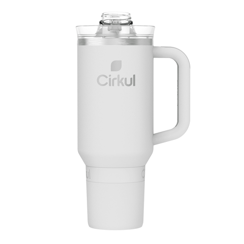 (4 pack) Cirkul 40oz All-Day StrawSip Double-Wall Insulated Stainless Steel Tumbler with Handle, Fog (Light Gray)