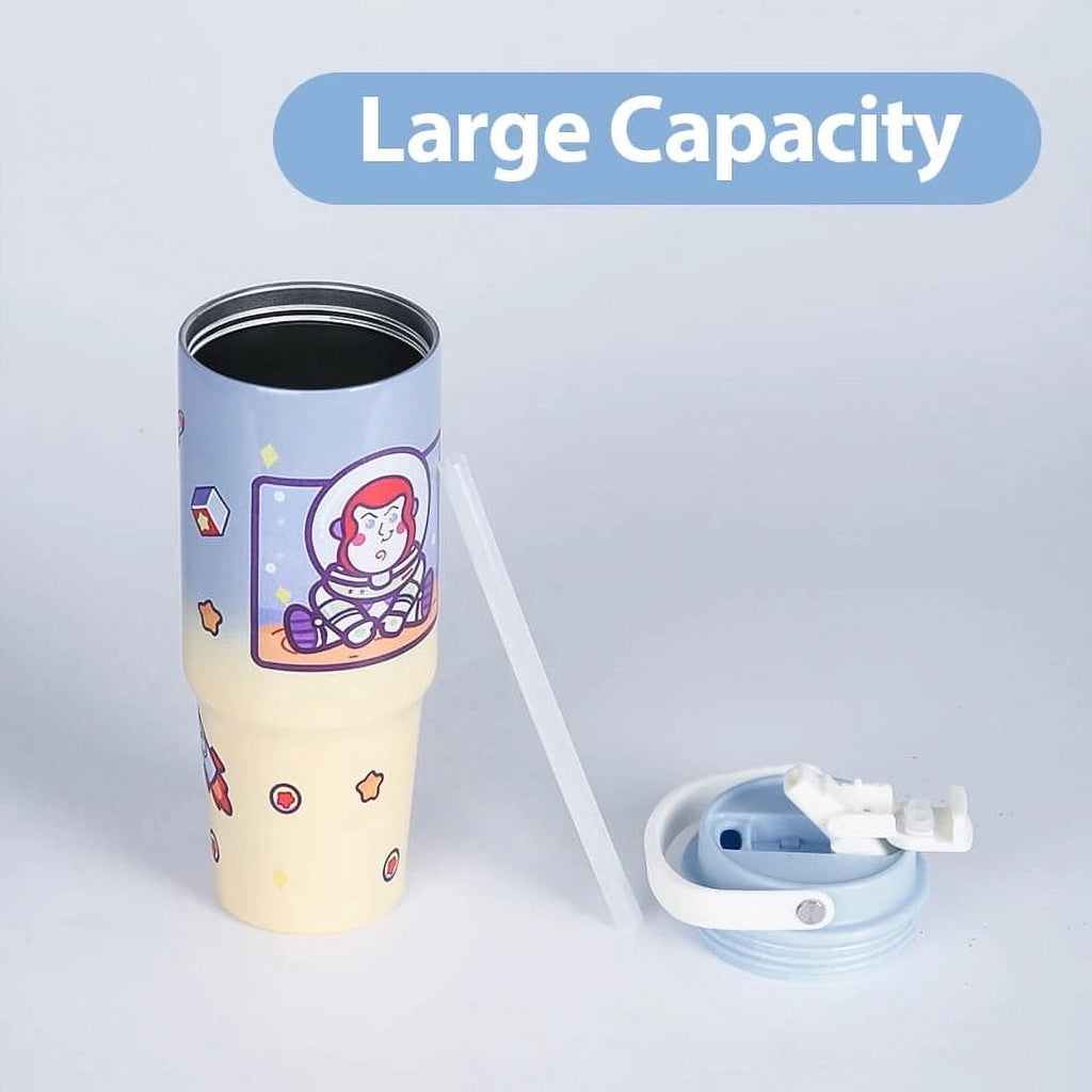 ZOOUSQII 30oz Cartoon Stitch Portable Thermos Cup - Stainless Steel Vacuum Insulated Thermal Mug, Coffee Tumbler for Sports, Outdoors, Car, or Office Use SDZ311-275