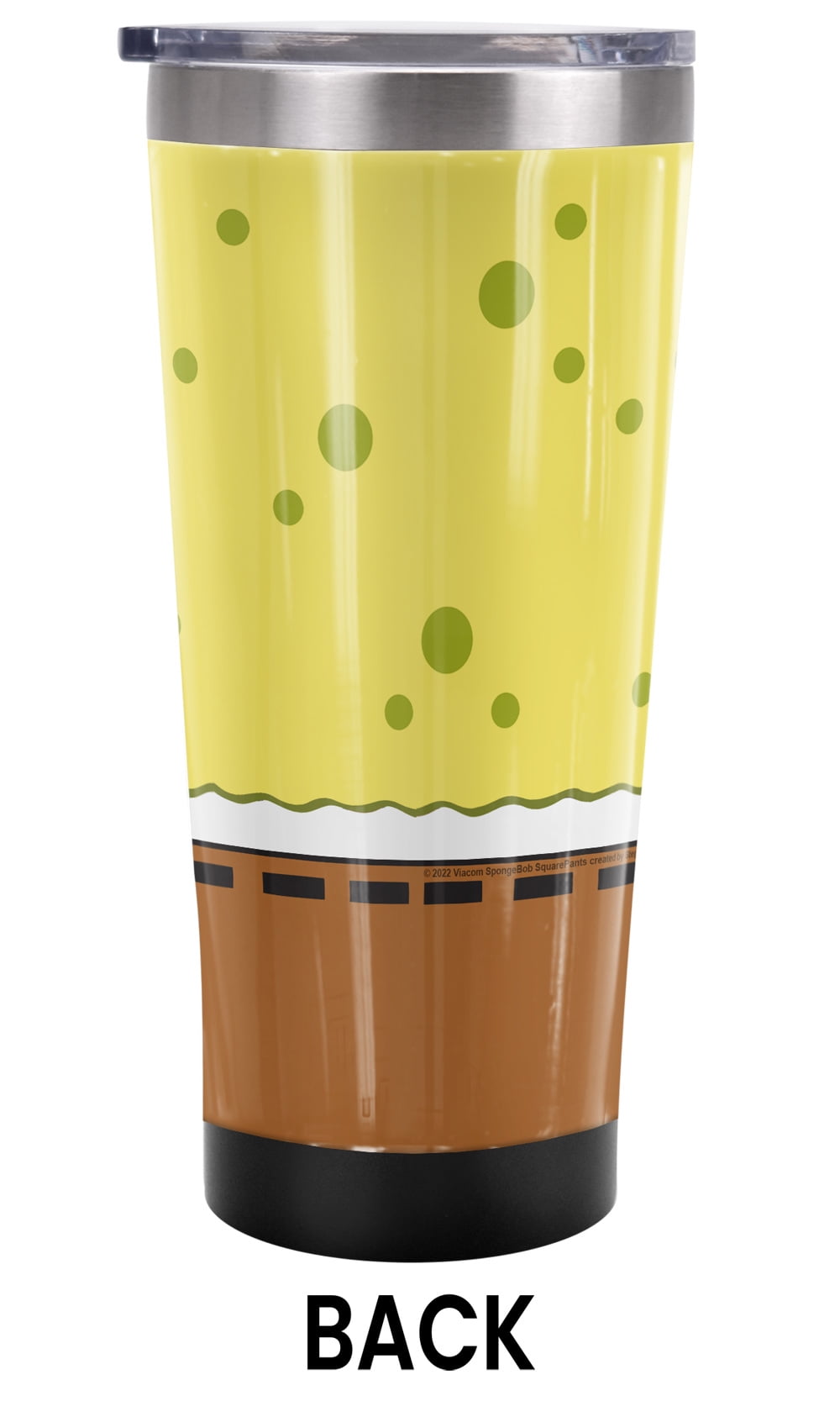 Spongebob Official Goofy Face 20 oz Travel Tumbler, Stainless Steel, Vacuum Insulated with Leak Resistant Slide-Lock Lid