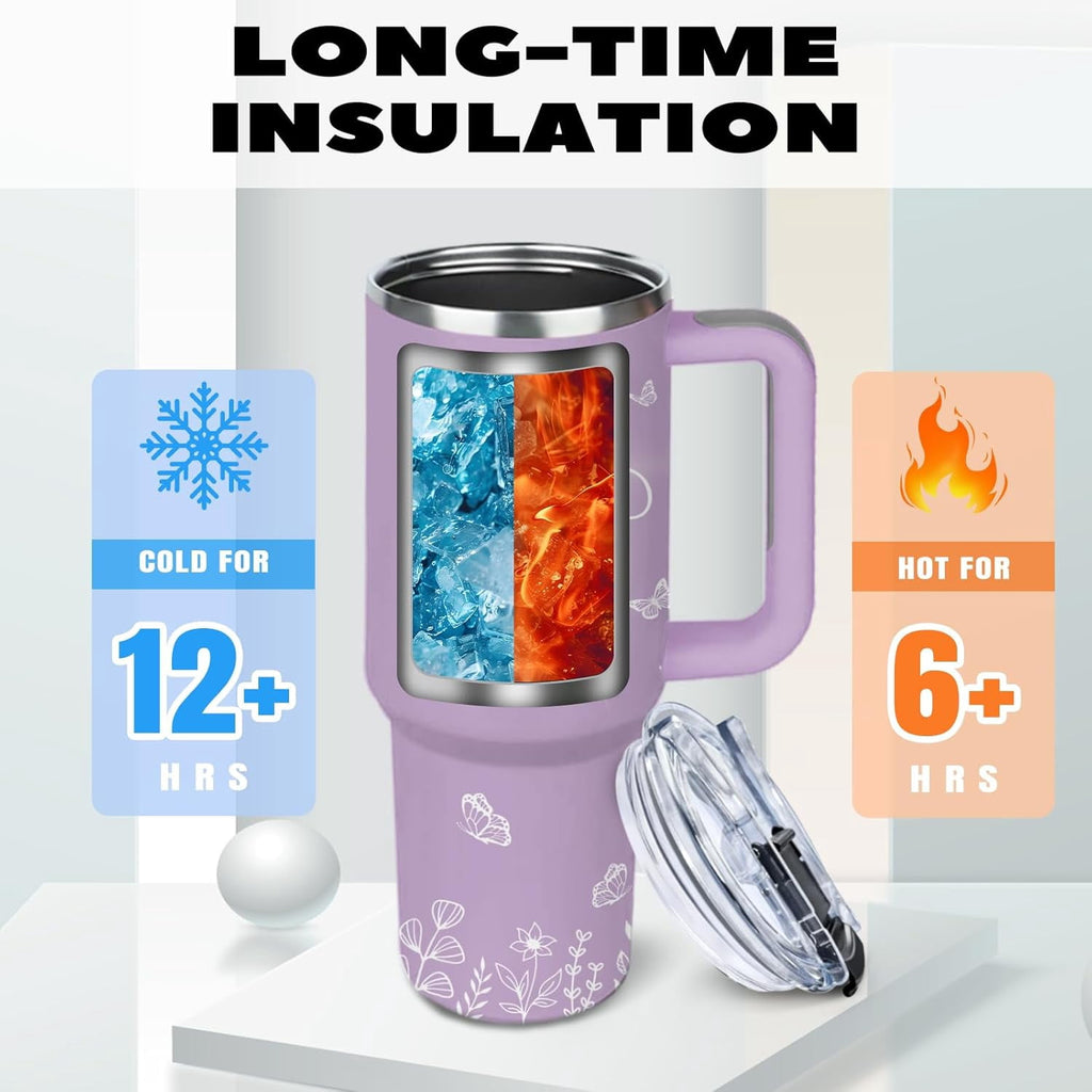 Christian Gifts for Women Faith, 30 Oz Stainless Steel Vacuum Christian Tumbler, Birthday Christmas Graduation Gifts For Women Mom Sister Best Friends, Purple Christmas Coffee Insulated Cup