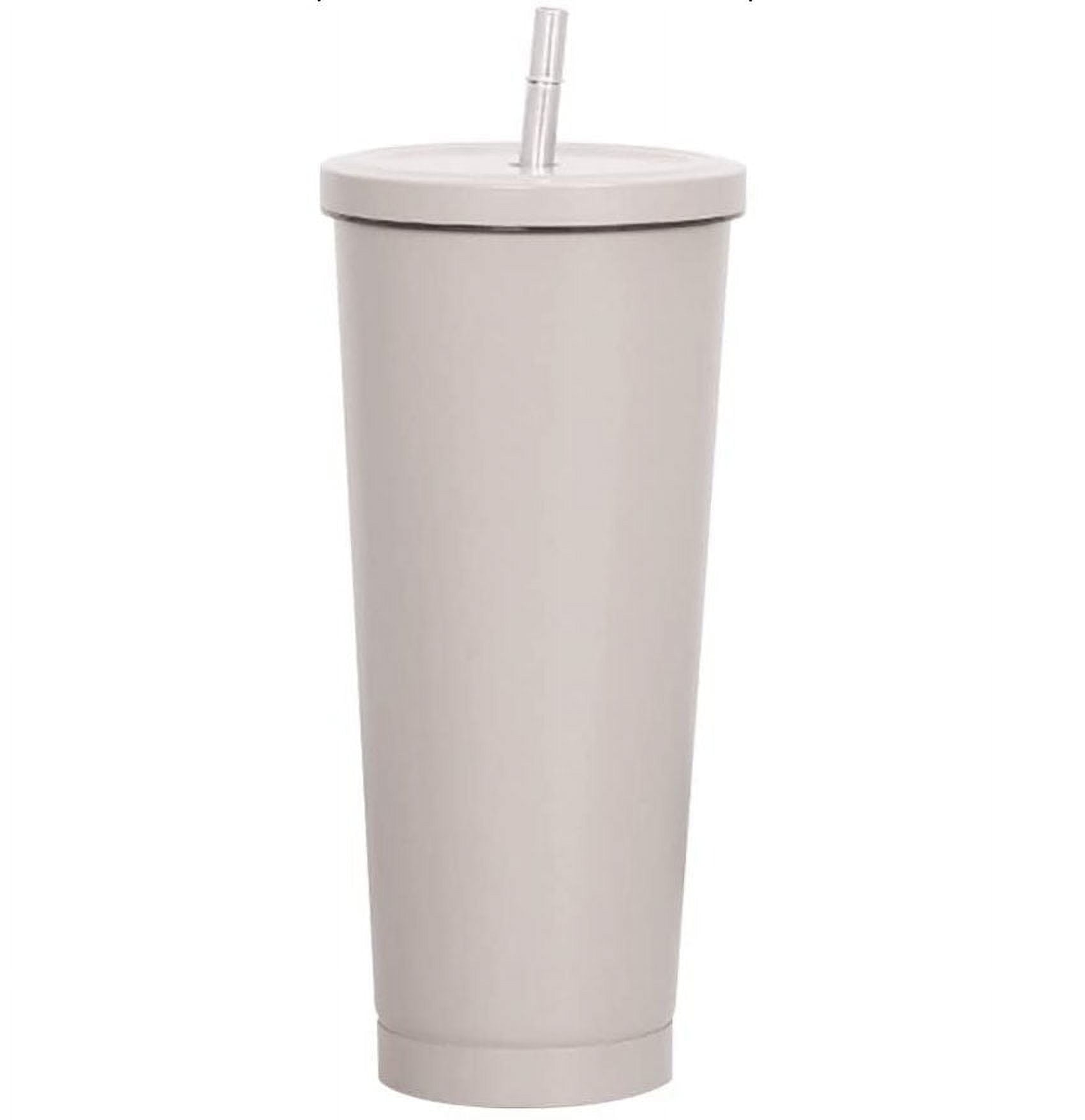 Stainless Steel Tumbler with Straw and Lid, Double Wall Vacuum Insulated Tumbler cup
