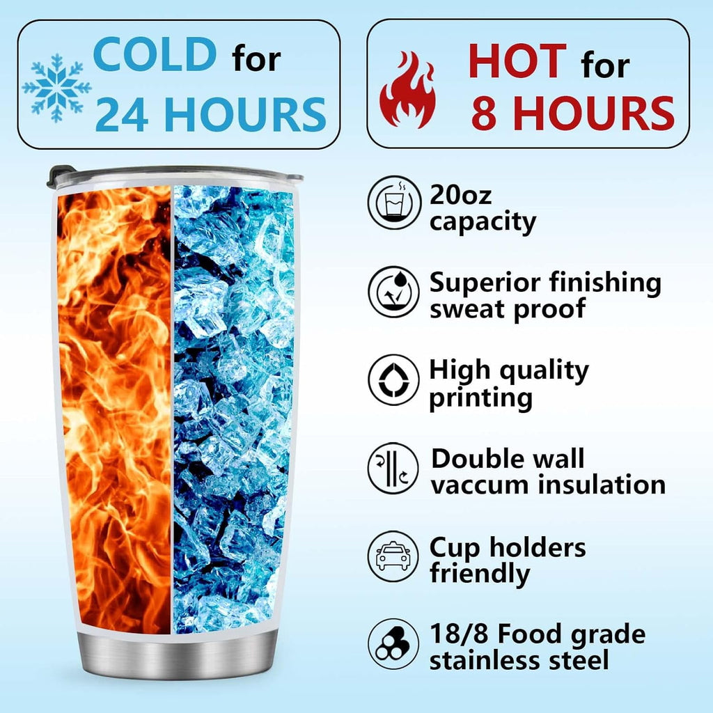 Sunflower Tumbler, Sunflower Gifts for Women, 20oz Stainless Steel Double Wall Vacuum Sunflowers Cup with Lid for Travel Coffee