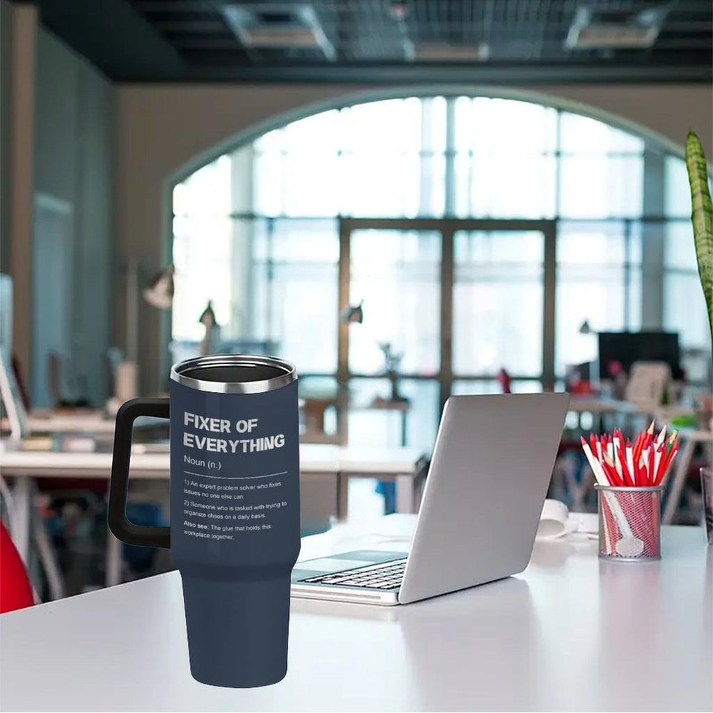 Let Me Drop Everything 40oz Stainless Steel Insulated Tumbler, Funny Gifts for Coworker Boss Day Gift for Men, Fixer of Everything Gifts for Birthday/Christmas/Appreciation Office Mug