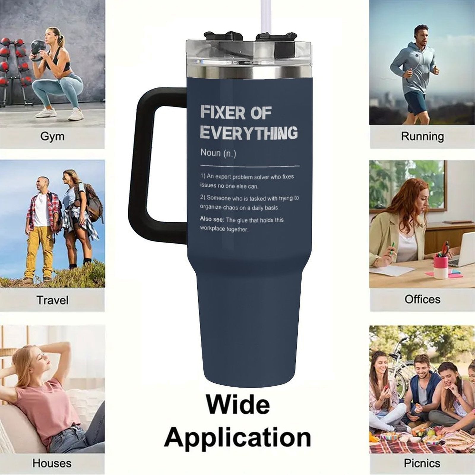 Let Me Drop Everything 40oz Stainless Steel Insulated Tumbler, Funny Gifts for Coworker Boss Day Gift for Men, Fixer of Everything Gifts for Birthday/Christmas/Appreciation Office Mug