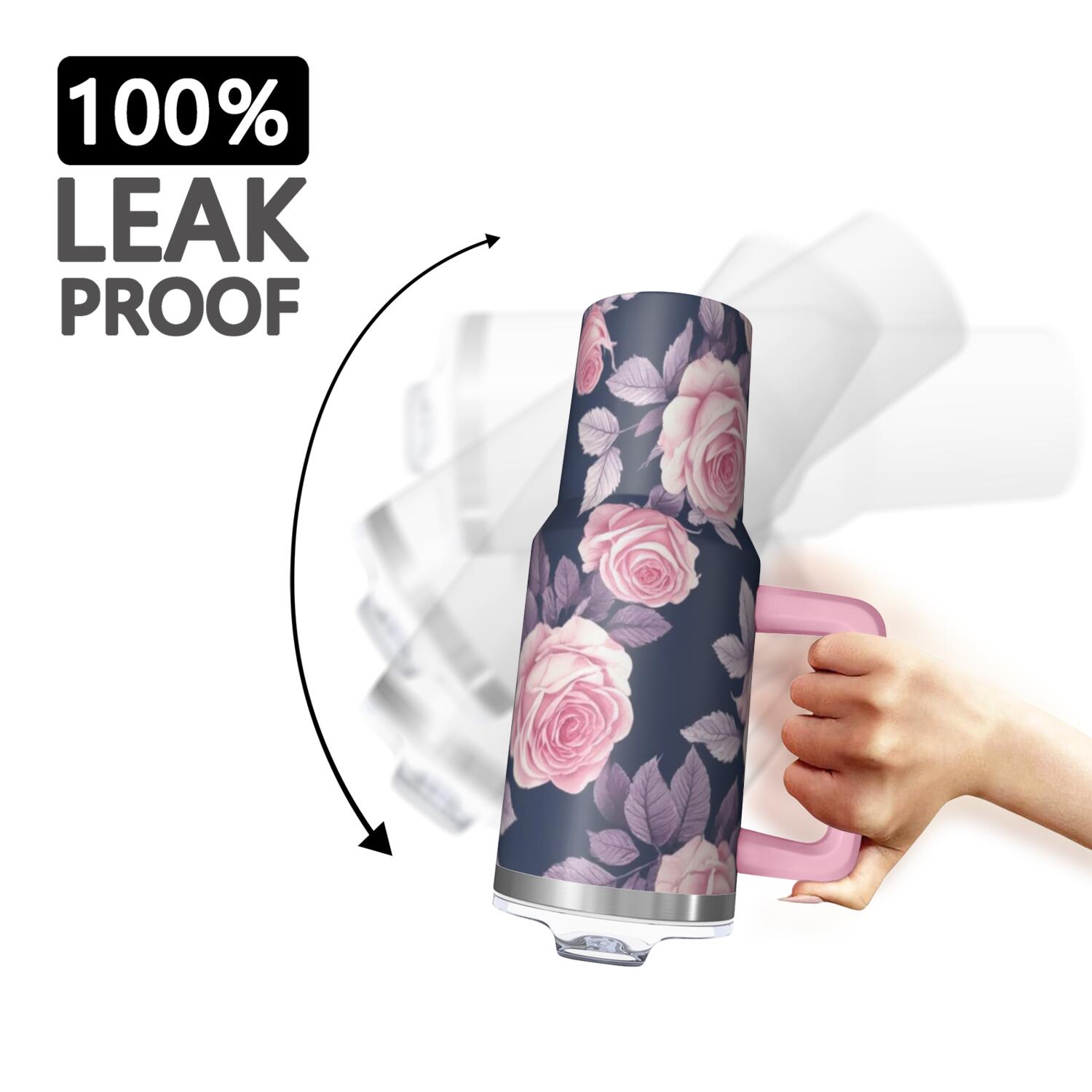 OBREWU Pioneer Flower Tumbler with Handle and Lid,Pioneer Flower 40oz Double Wall Vacuum Insulated Tumbler,Cups Gift for Women and Men