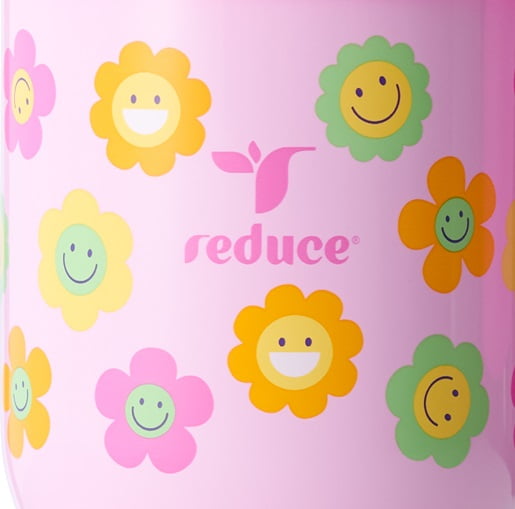 Reduce Coldee Kids Insulated Tumbler with Straw, 18oz Stainless Steel Spill-Proof Cup with Handle, Smiles