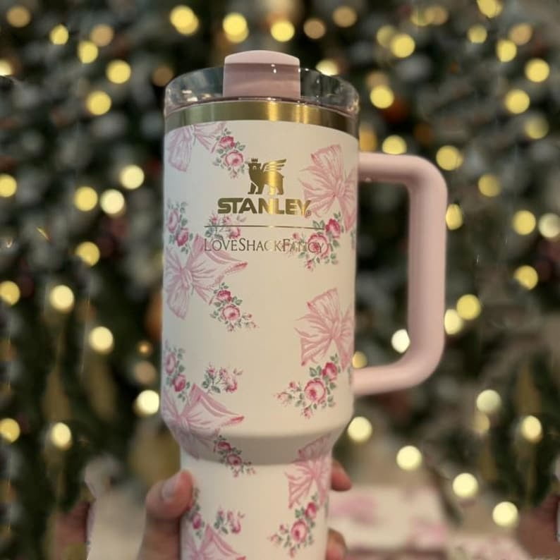 Love Shack Fancy 40oz Tumbler Cup, Insulated Travel Mug Gift valentines mother day Christmas, Gift for Her, Tumblers 40oz