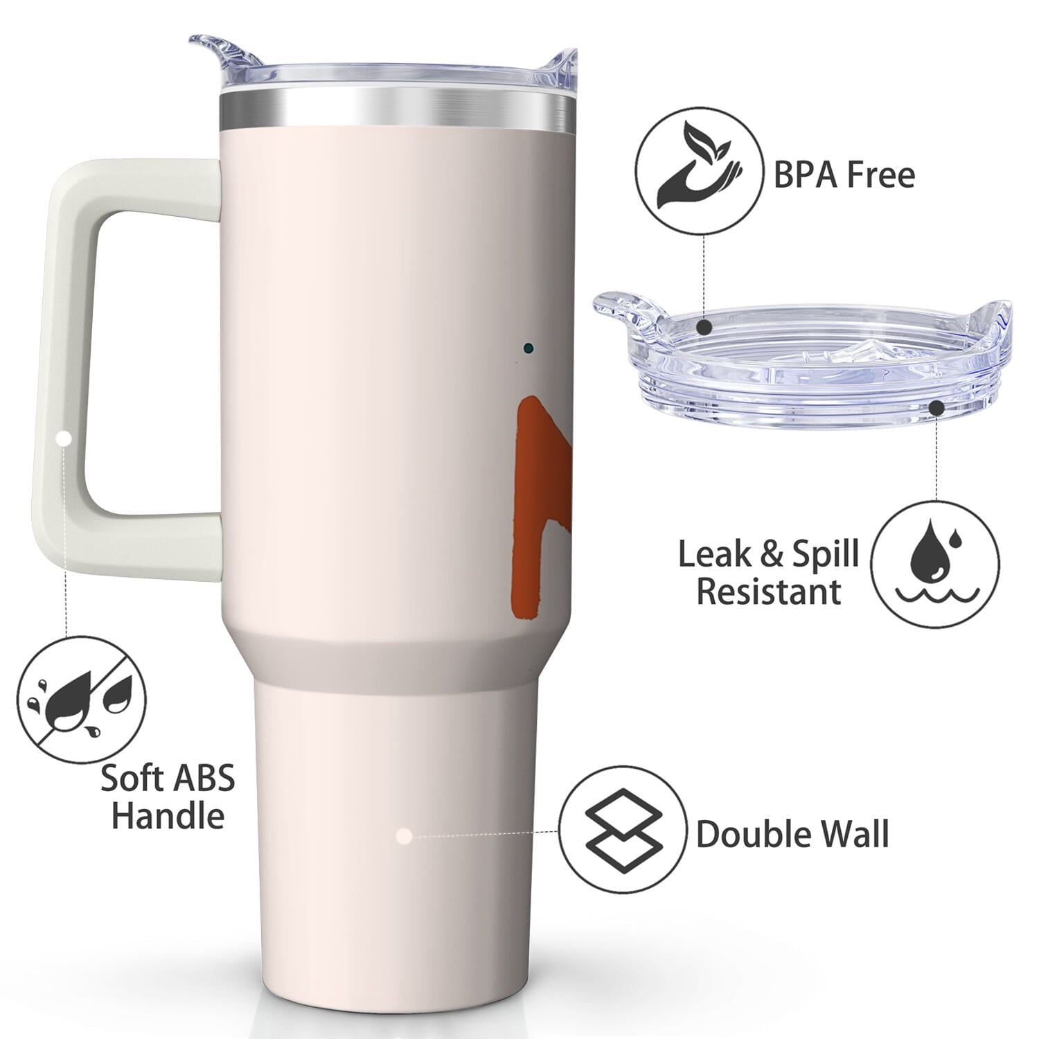Colorful MOM CLUB Stainless Steel Tumbler, 30oz