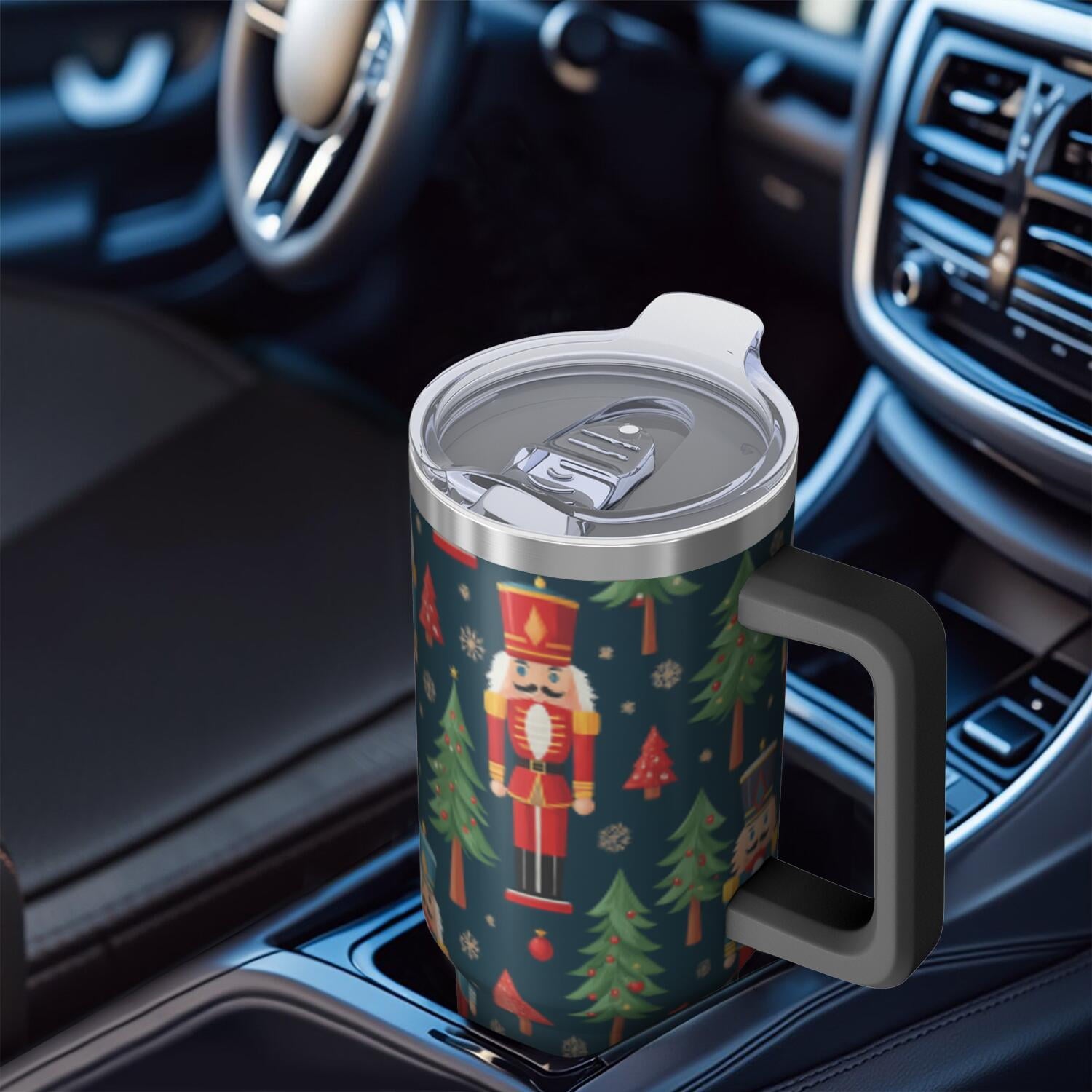1pc nutcracker 40oz Tumbler with Straw & Handle - Insulated Stainless Steel Cup | Holiday Gift for Man Women (Christmas, Valentine's, Birthday)