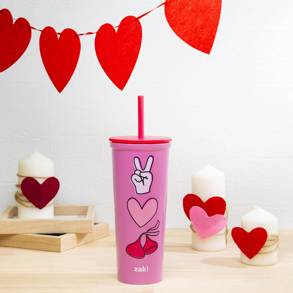Valentine's Day 22 oz Plastic Hershey's Kiss Insulated Tumbler with Straw