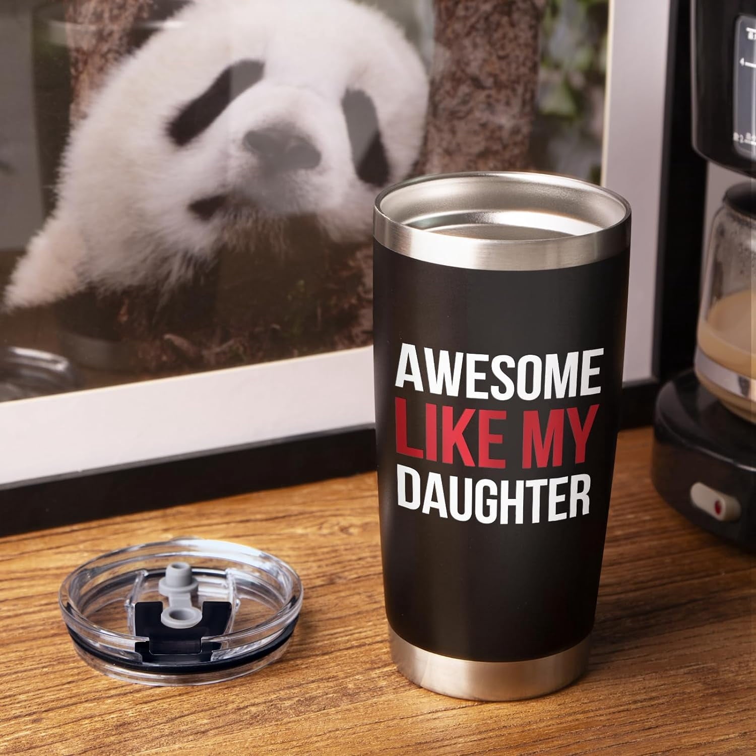 Gifts for Dad, Funny Dad Tumbler 20 Oz-Awesome Like My Daughter, Birthday Gifts for Dad from Daughter, Father''s Day Gifts for Dad Step Dad, Best Dad Christmas Gifts Coffee Cup