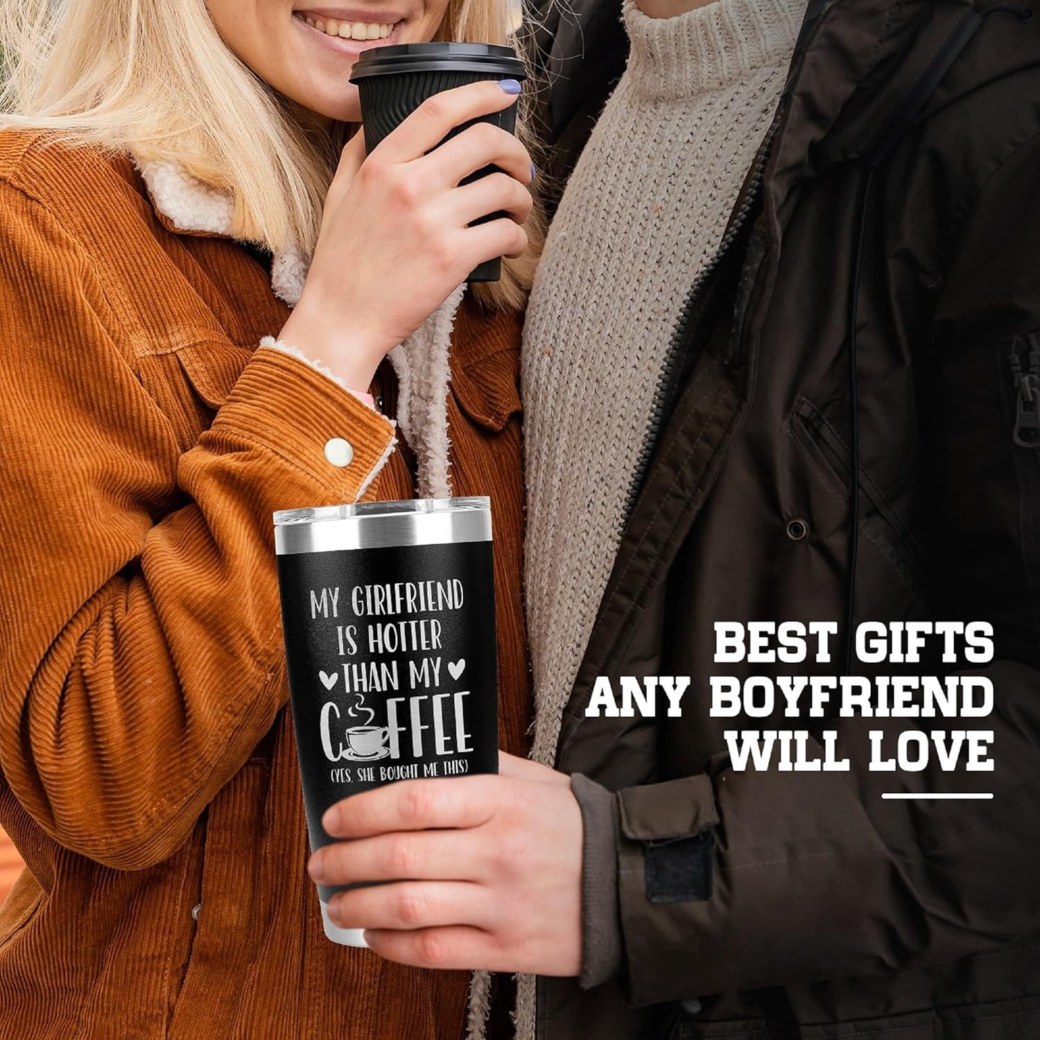 Coffee Mug Gifts For Boyfriend -My Girlfriend Is Hotter Than My Coffee Tumbler Gifts For Him - Boyfriend Tumbler -Boyfriend Birthday Gifts -His and Her Gifts-Boyfriend Gifts Ideas