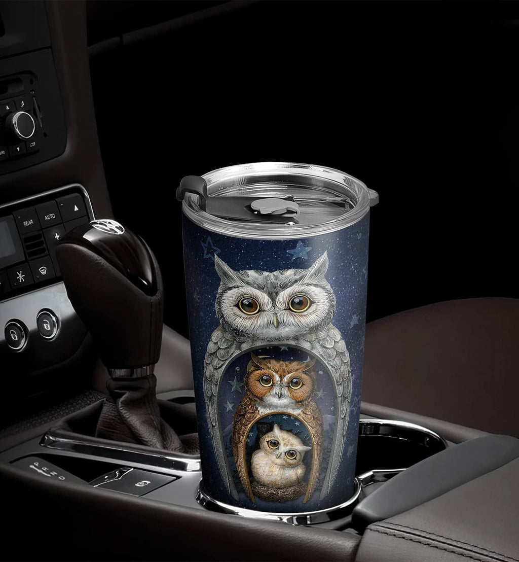 20oz Owl Gifts for Owl Lovers, Valentines Day Gifts for Her, Unique Birthday Gifts for Women, Mom, Daughter, Inspirational Gifts Night Owls Tumbler Cup, Insulated Travel Coffee Mug with Lid