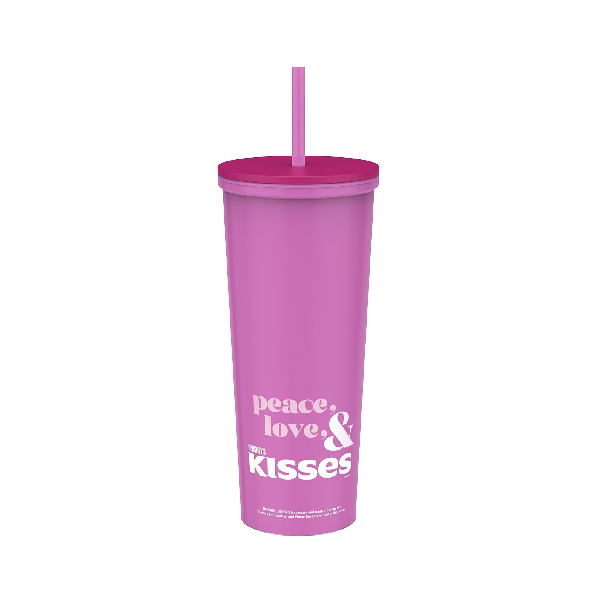 Valentine's Day 22 oz Plastic Hershey's Kiss Insulated Tumbler with Straw