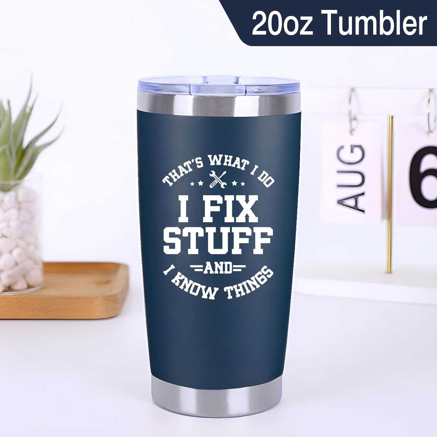 Christmas Gifts for Men - Birthday Gifts for Men Dad - I Fix Stuff And I Know Things Cup Mug - Dad Birthday Gifts, Gifts for Grandpa Uncle Husband Him - 20 Oz Tumbler