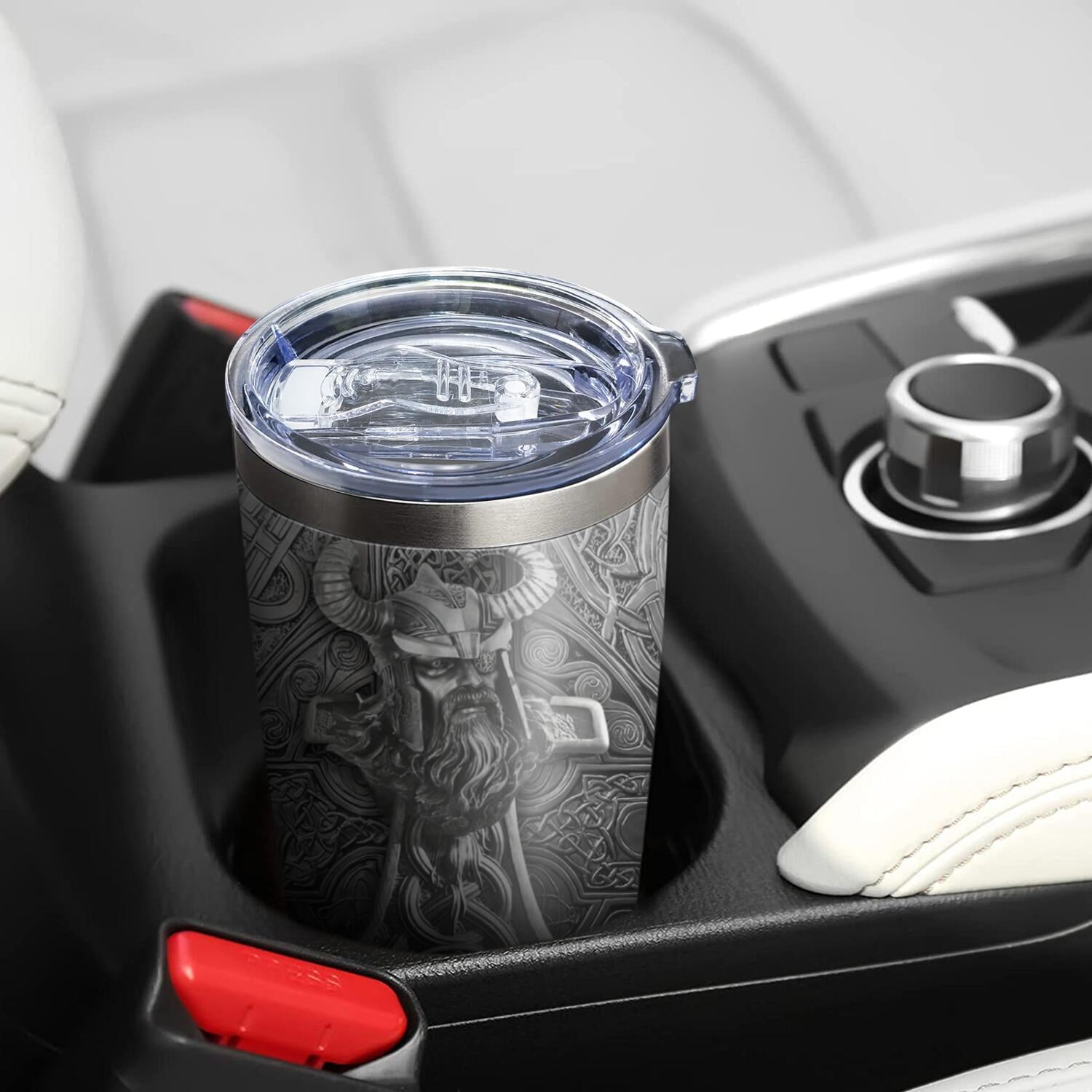 20oz Viking Gifts for Men, Norse Mythology Gifts, Valentines Day Gifts for Him, Dad, Son, Husband, Unique Birthday Gifts for Men, American Viking Tumbler Cup, Travel Coffee Mug with Lid