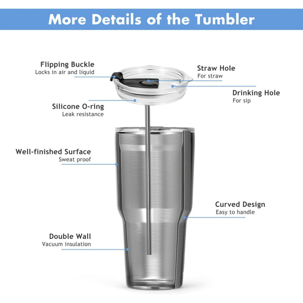 Barara King 30oz Stainless Steel Tumbler Cup Double Wall Vacuum Insulated Mug with Lid