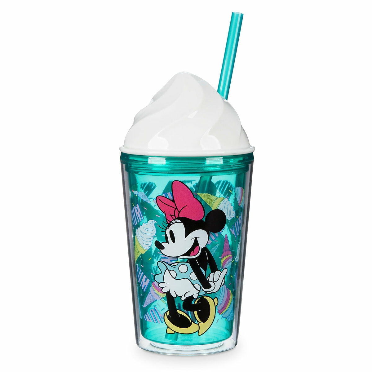 Oh My Disney Mickey & Minnie Mouse Ice Cream Dome Tumbler w/ Straw