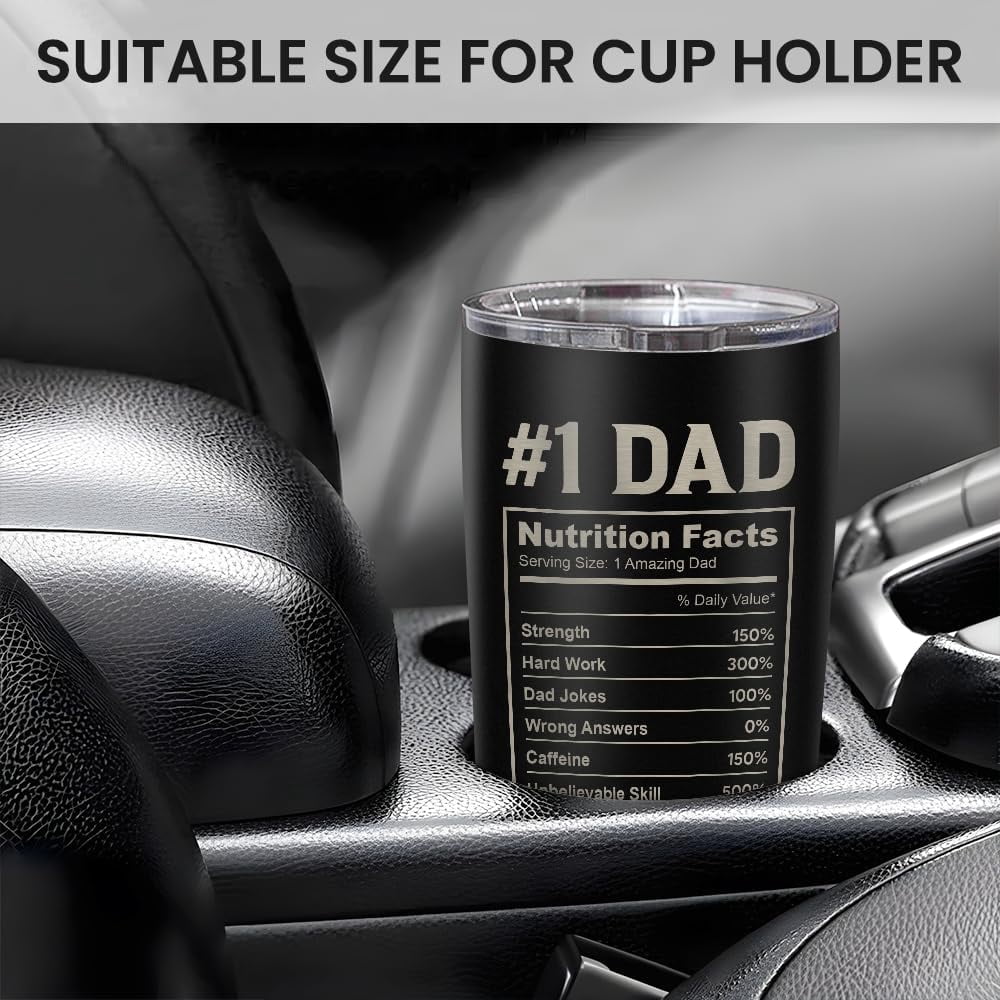 Daddy The Man The Myth The Legend Tumbler with Lid - 20oz Insulated Stainless Steel Mug - Coffee Mug for Sport Office Travel