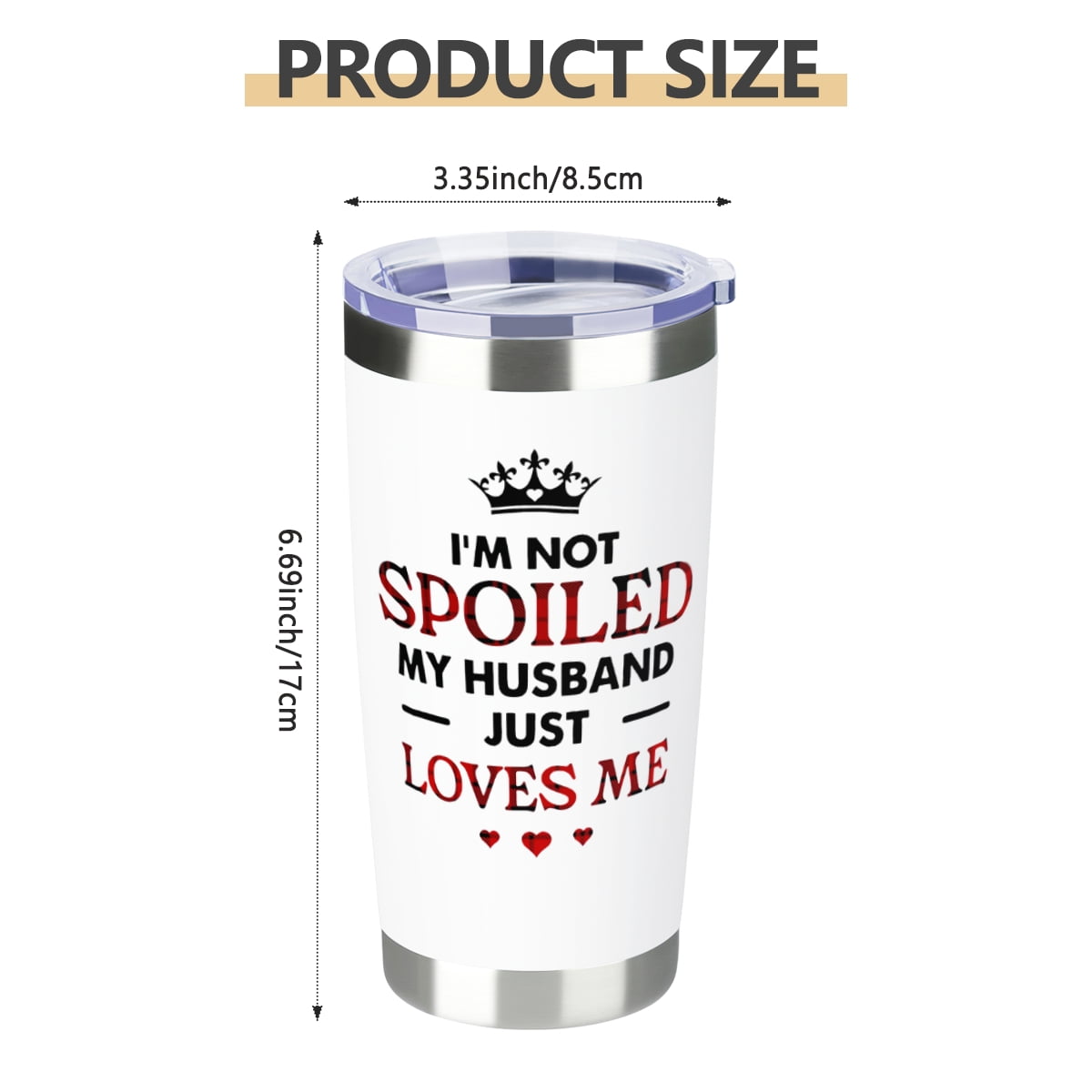 【Wife swig Tumbler】Gifts for Wife from Husband - Wedding Anniversary for Women, Birthday, Valentines, Mothers Day, Christmas Gifts for Wife - Romantic Love Cup for Her - 20 Oz White 2-sided Tumbler