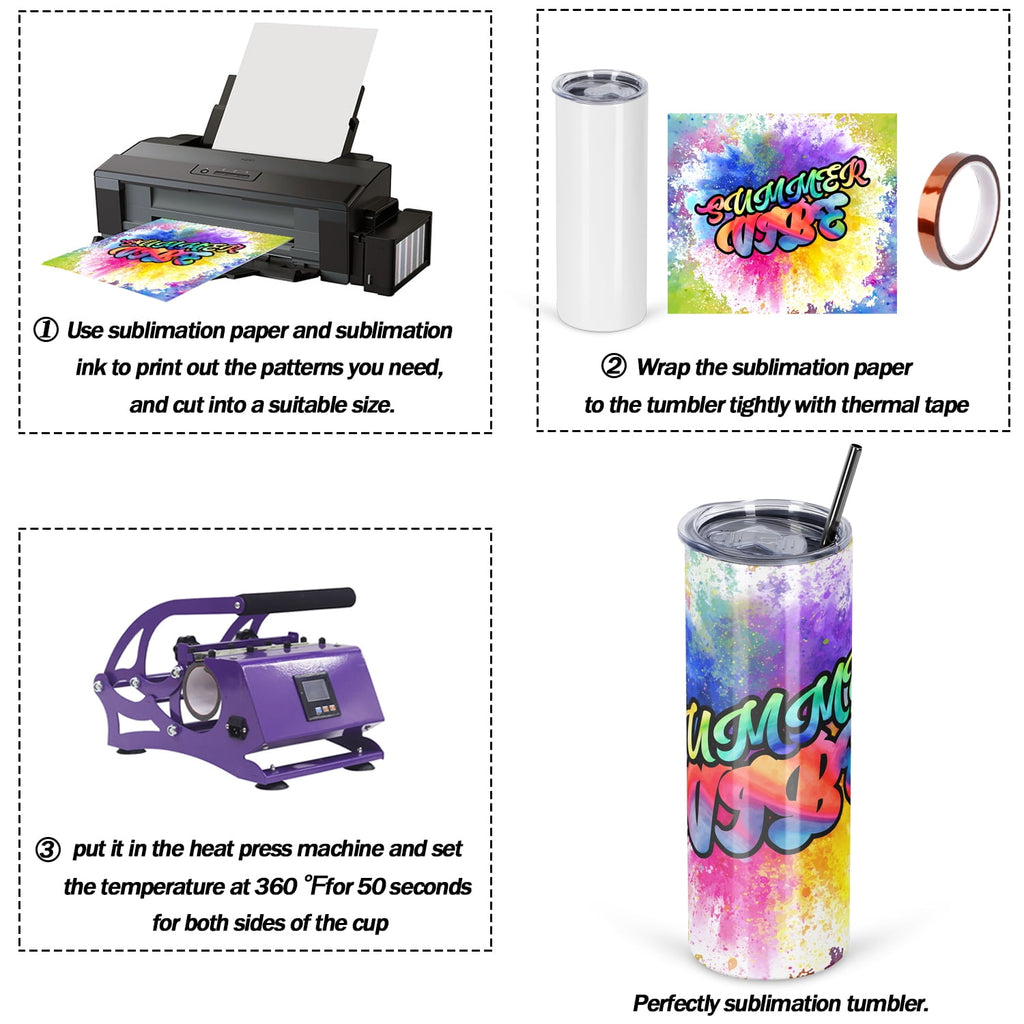 24 Pack, 20 oz Skinny sublimation Tumblers,  Insulated, Stainless Steel, Individually Boxed