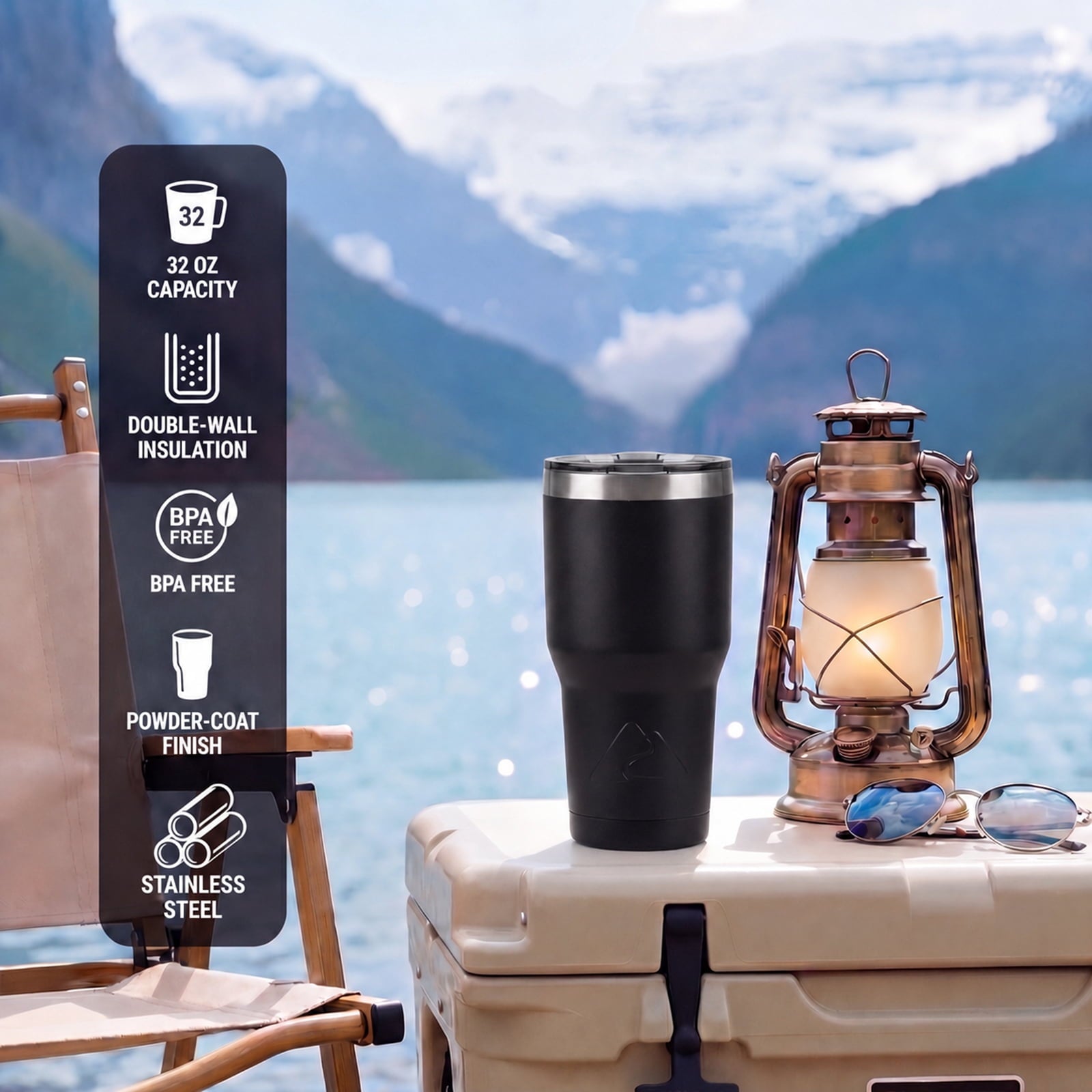 (6 pack) Ozark Trail 32 oz Stainless Steel Insulated Tumbler, Black