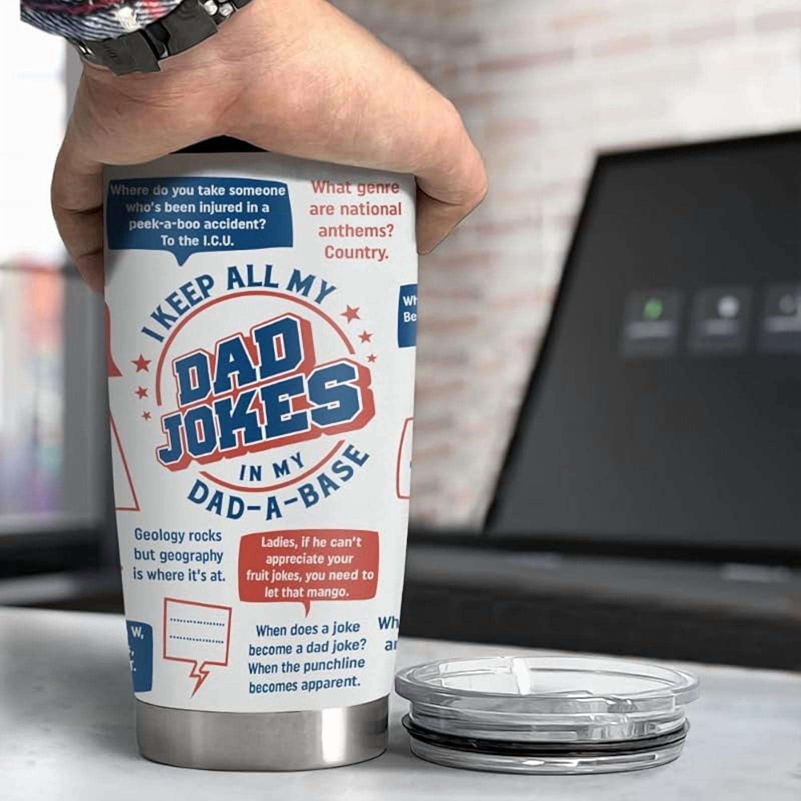 Best Dad Ever Tumbler with Lid - Dad Nutrition Facts 20oz Insulated Stainless Steel Mug - Coffee Mug for Travel Outdoor Sport Office, Gift for Father’s Day Birthday