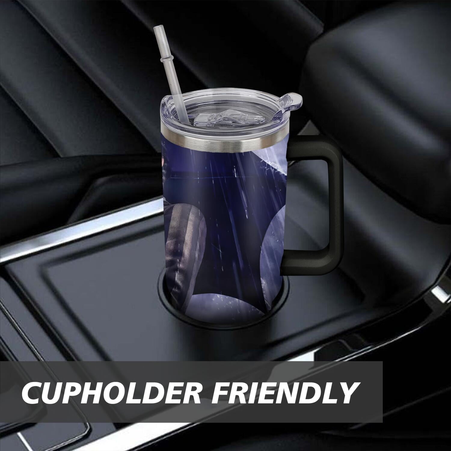 40oz Wednesday Girl Stainless Steel Tumbler with Lid and Straw,Wednesday Stuff Merchandise Spill Proof Travel Cup Double Wall Vacuum Insulated Coffee Mug with Handle Black