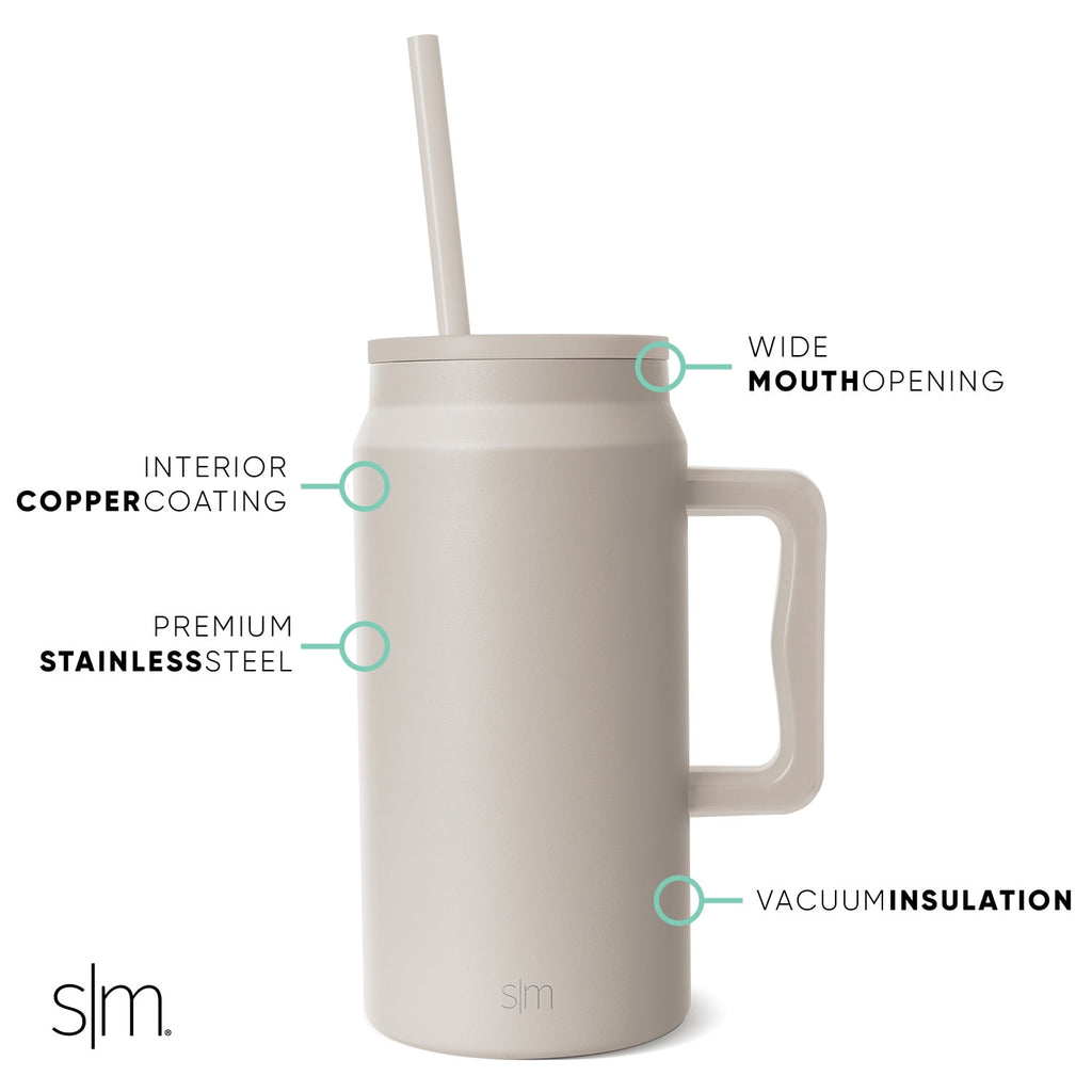 Simple Modern 50 fl oz Insulated Stainless Steel Trek Tumbler with Straw Lid | Almond Birch