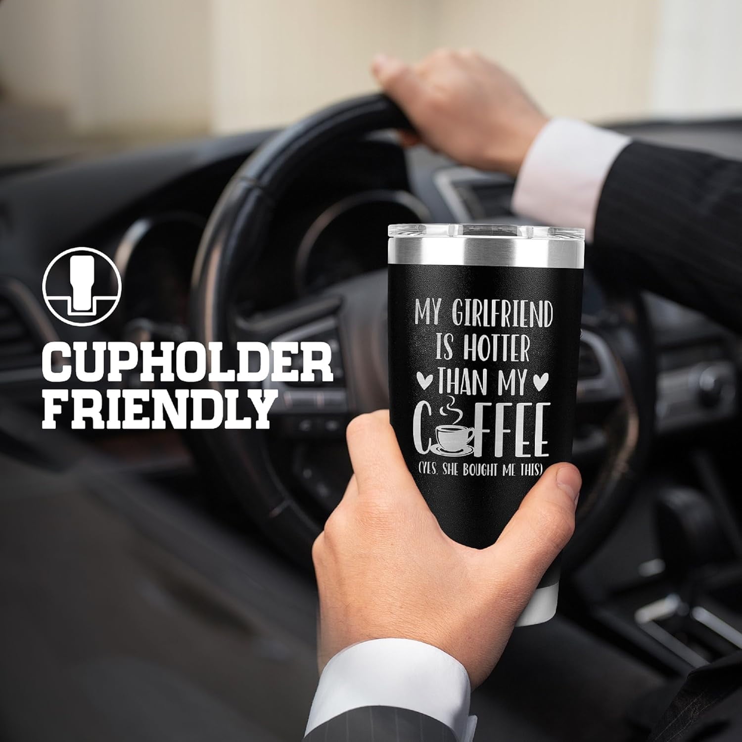 Coffee Mug Gifts For Boyfriend -My Girlfriend Is Hotter Than My Coffee Tumbler Gifts For Him - Boyfriend Tumbler -Boyfriend Birthday Gifts -His and Her Gifts-Boyfriend Gifts Ideas