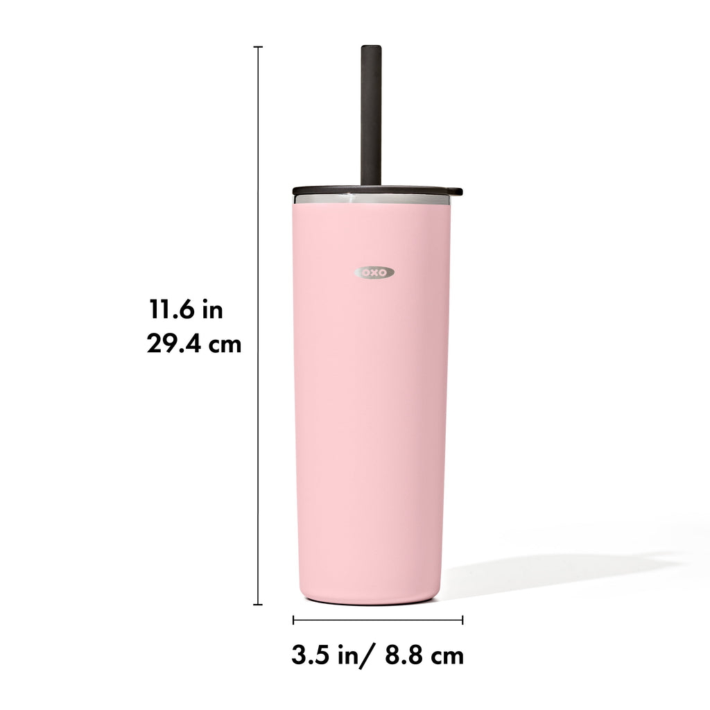 OXO Strive 24 oz. Insulated Tumbler With Straw Lid Rose Quartz